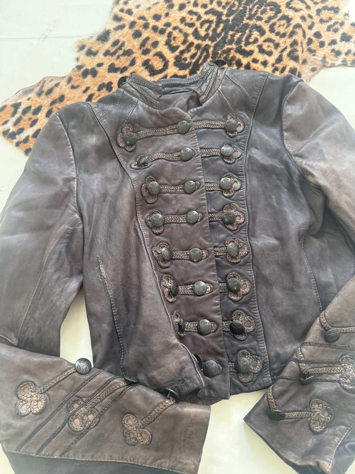 Allsaints Leather Military Jacket (UK12)