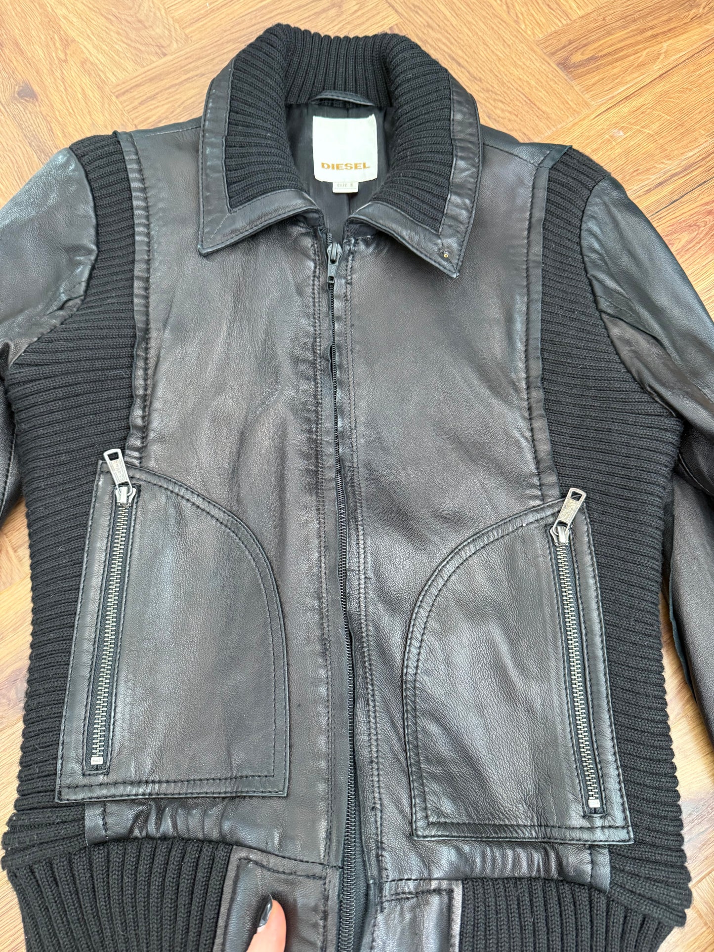 Diesel Leather Bomber Jacket (S)