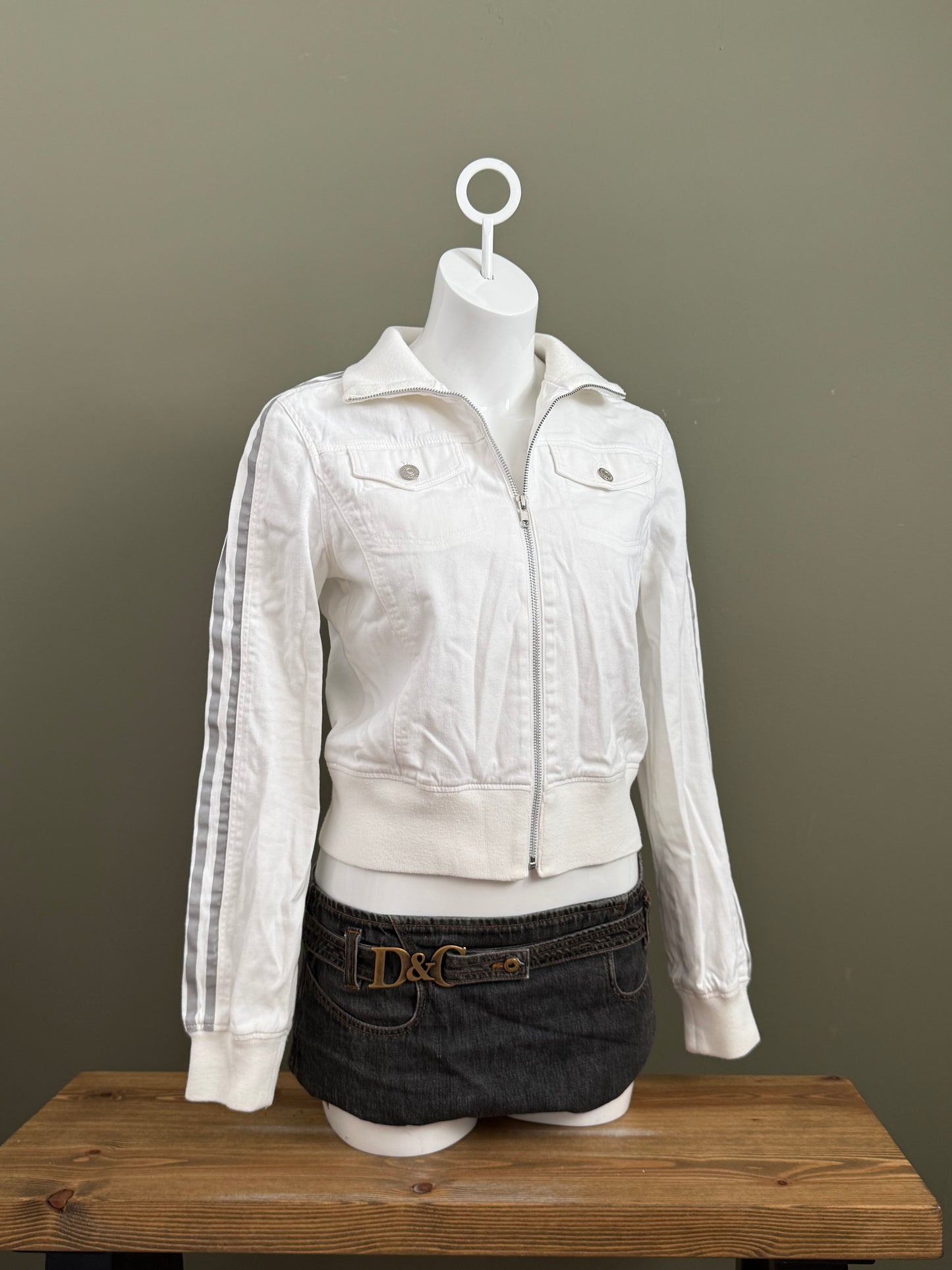 White Adidas Cargo Jacket (UK12)