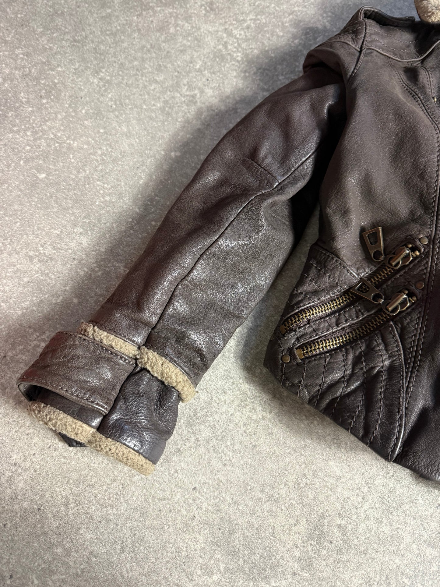 Leather Aviator Jacket (UK6)