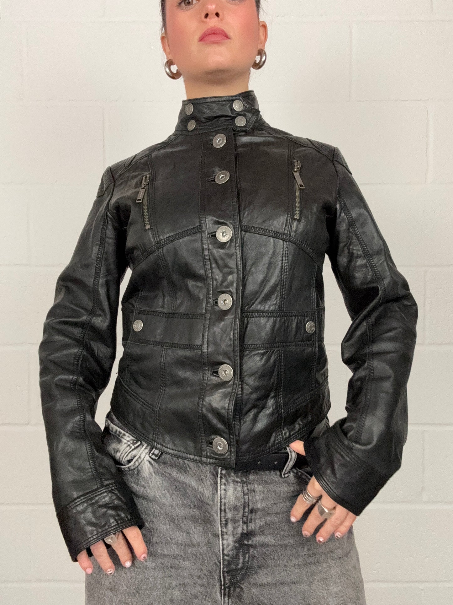 Leather Biker Corset Jacket (UK14)