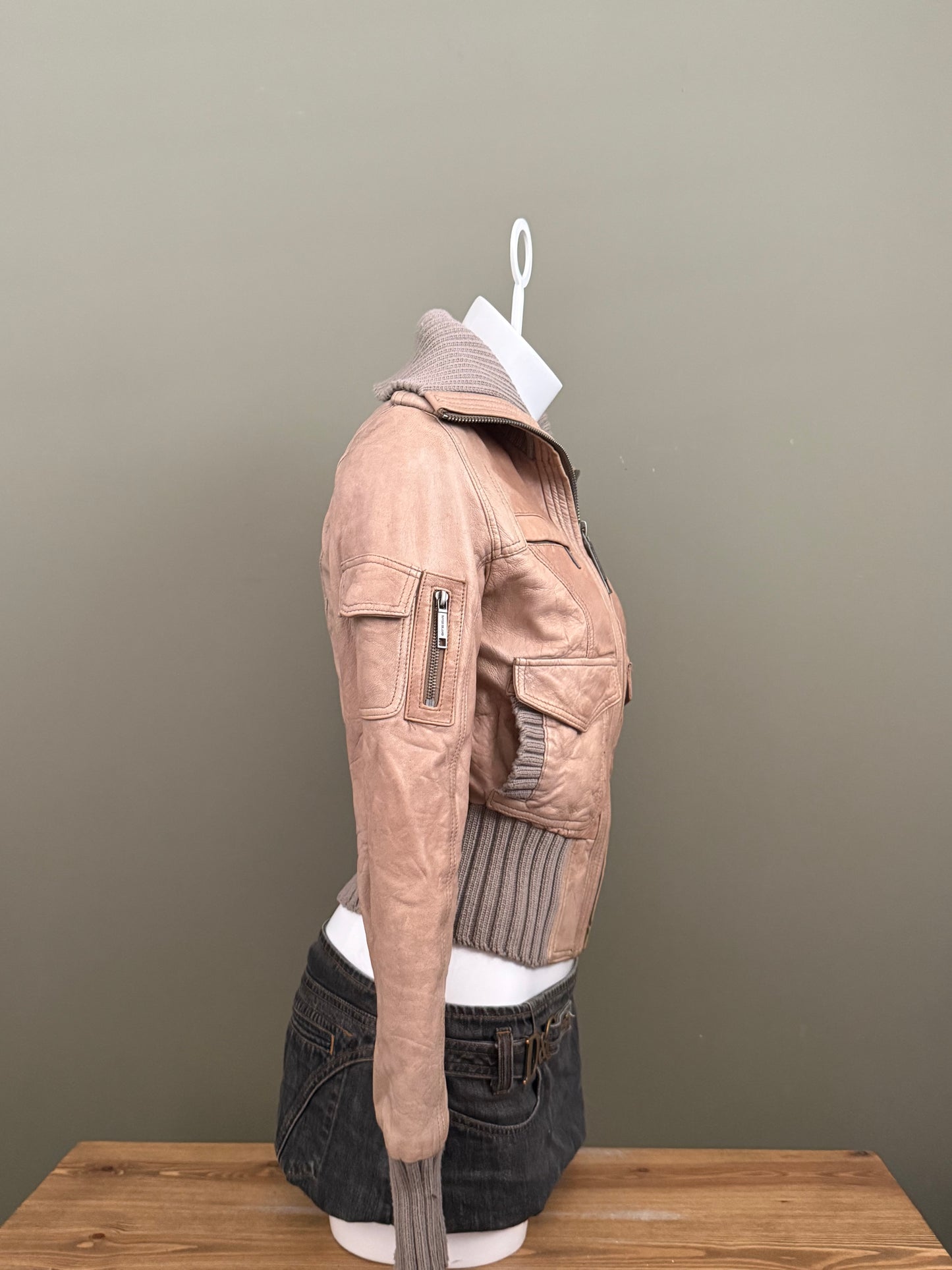 Leather Cargo Jacket (UK10)