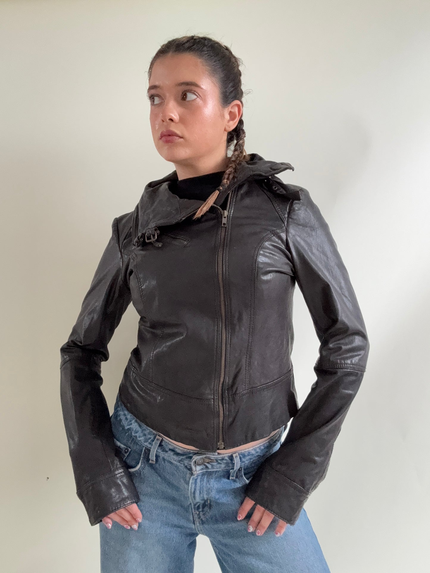 Allsaints Brown Leather Jacket (UK12)
