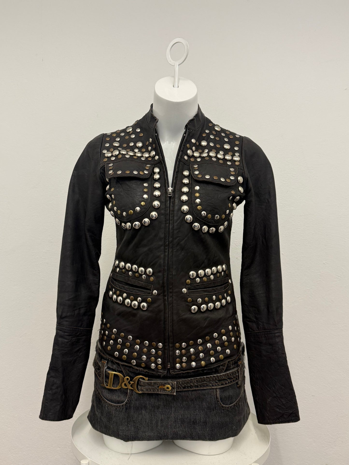 Allsaints Leather Studded Jacket (UK8)