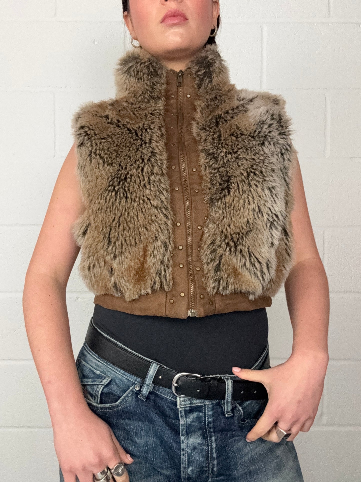 Y2K Faux Fur Gilet (S)