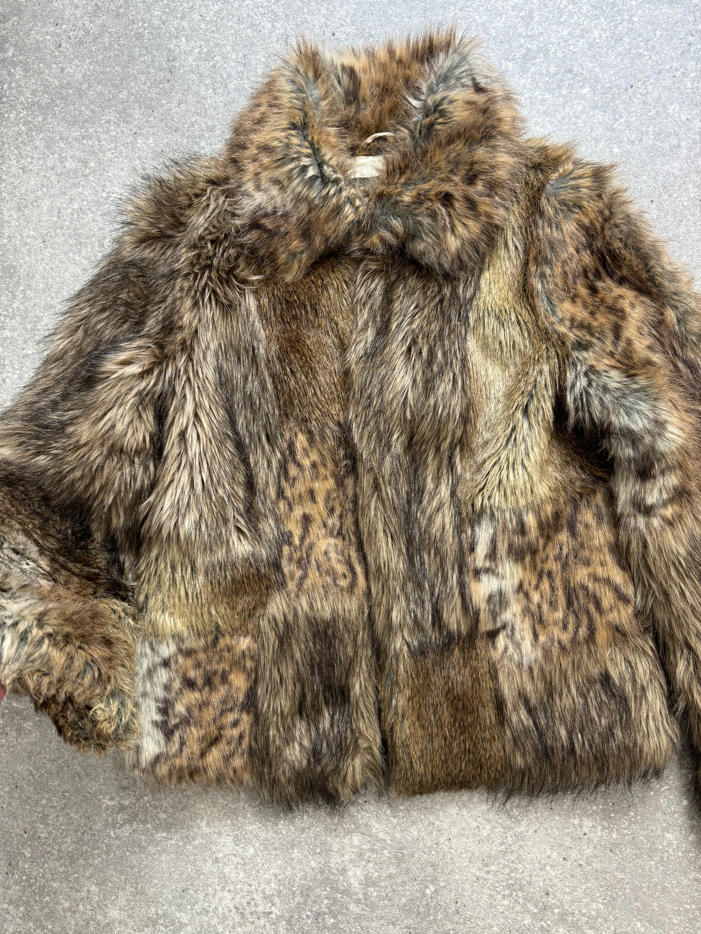 Faux Fur Patchwork Jacket (UK10)