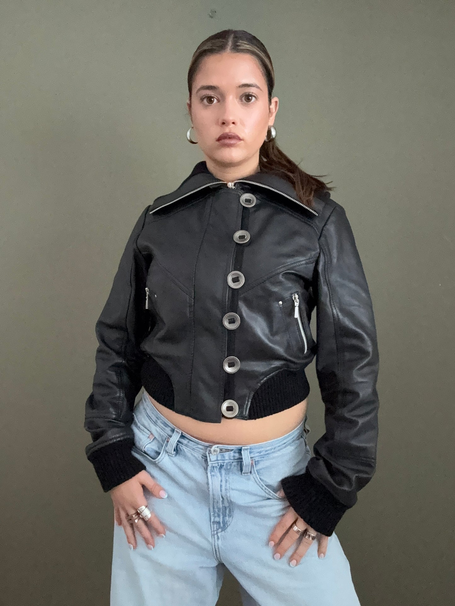 Aviatrix Leather Bomber Jacket (L)
