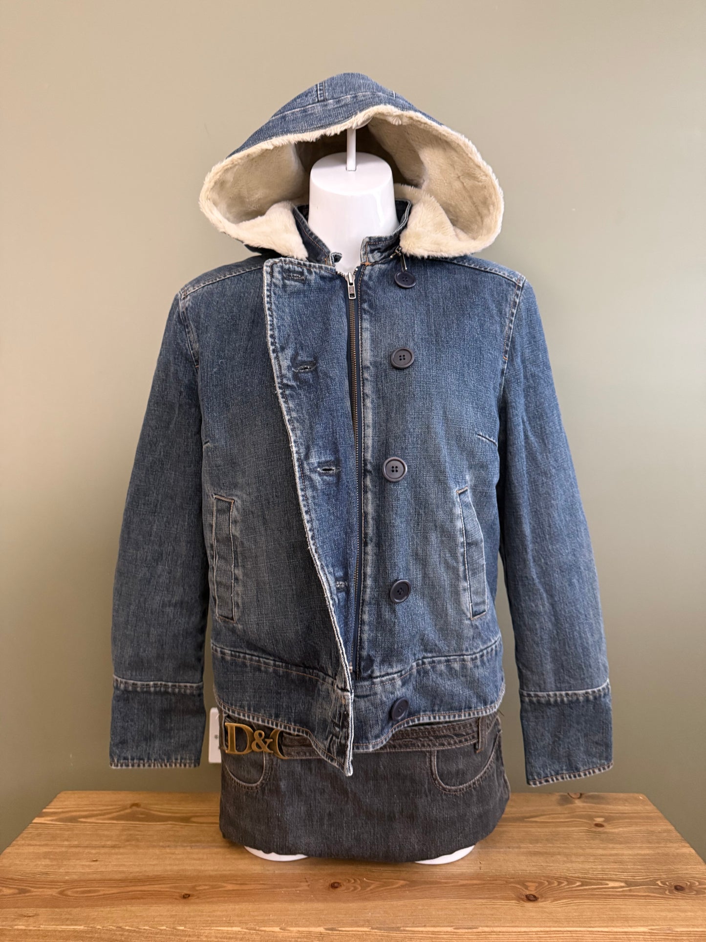 French Connection Denim Bomber Jacket (L)