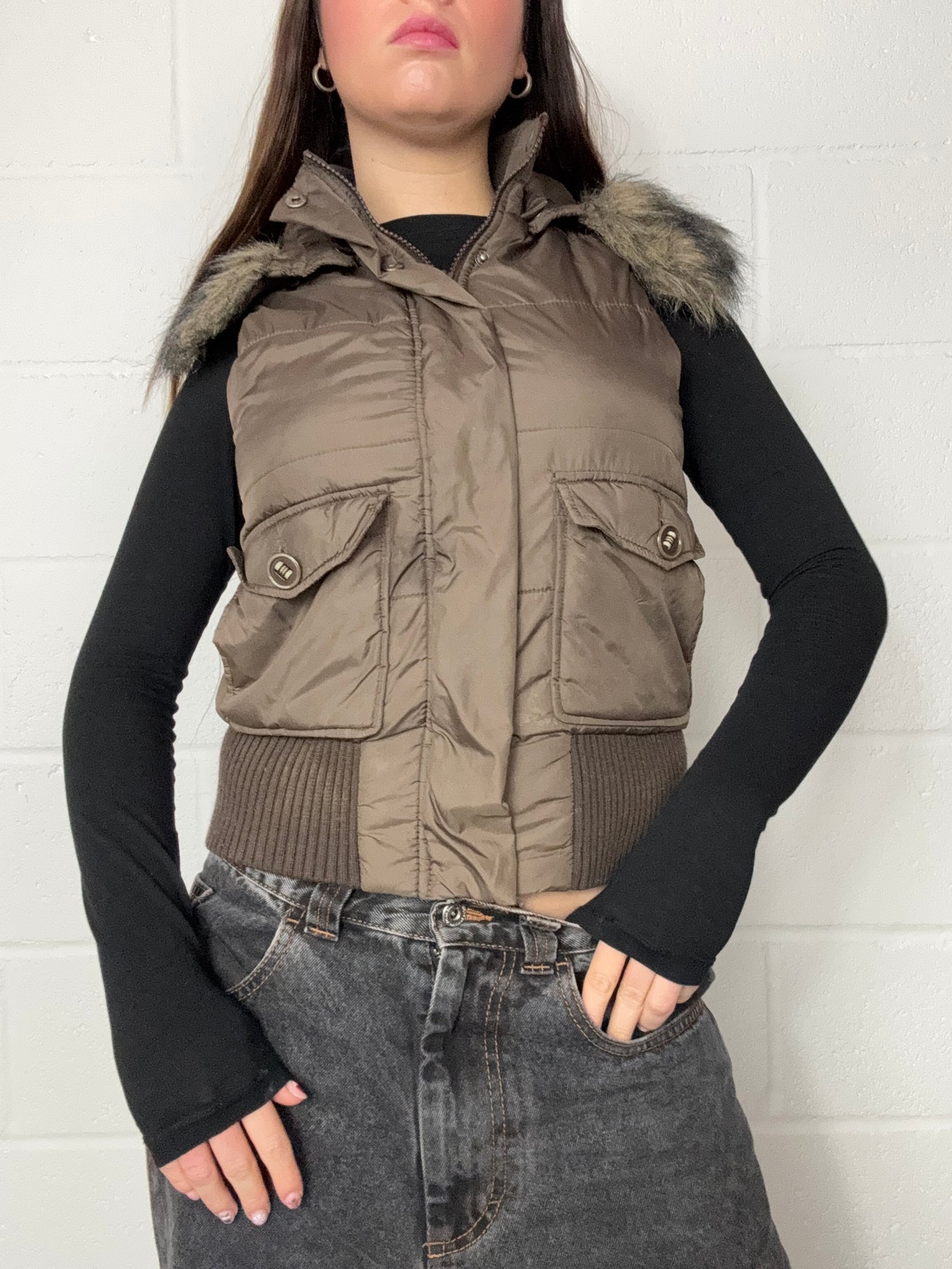 Y2K Brown Gilet (UK8)