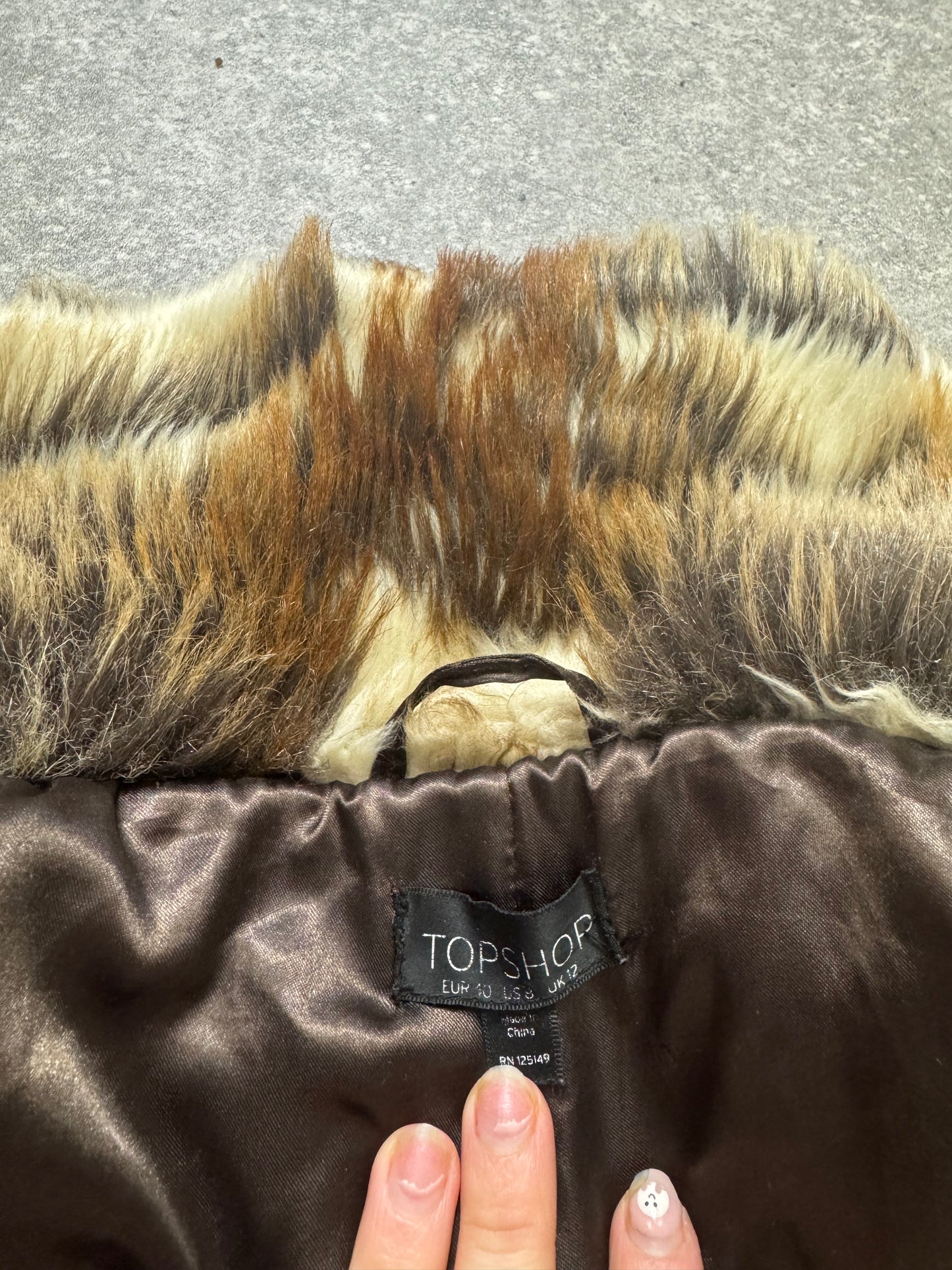 Faux Fur Patchwork Jacket (UK12)