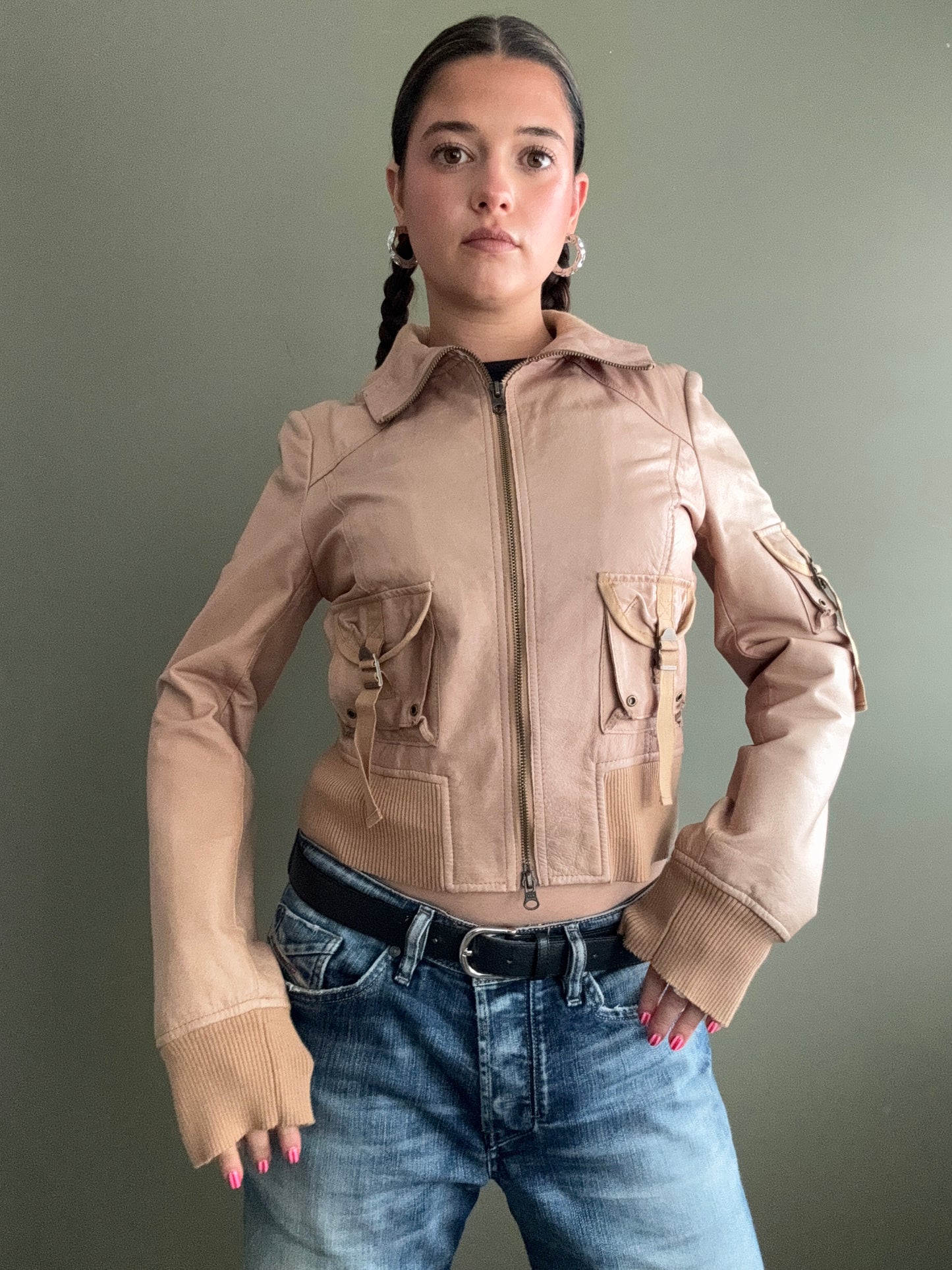 Cargo Leather Jacket (M)