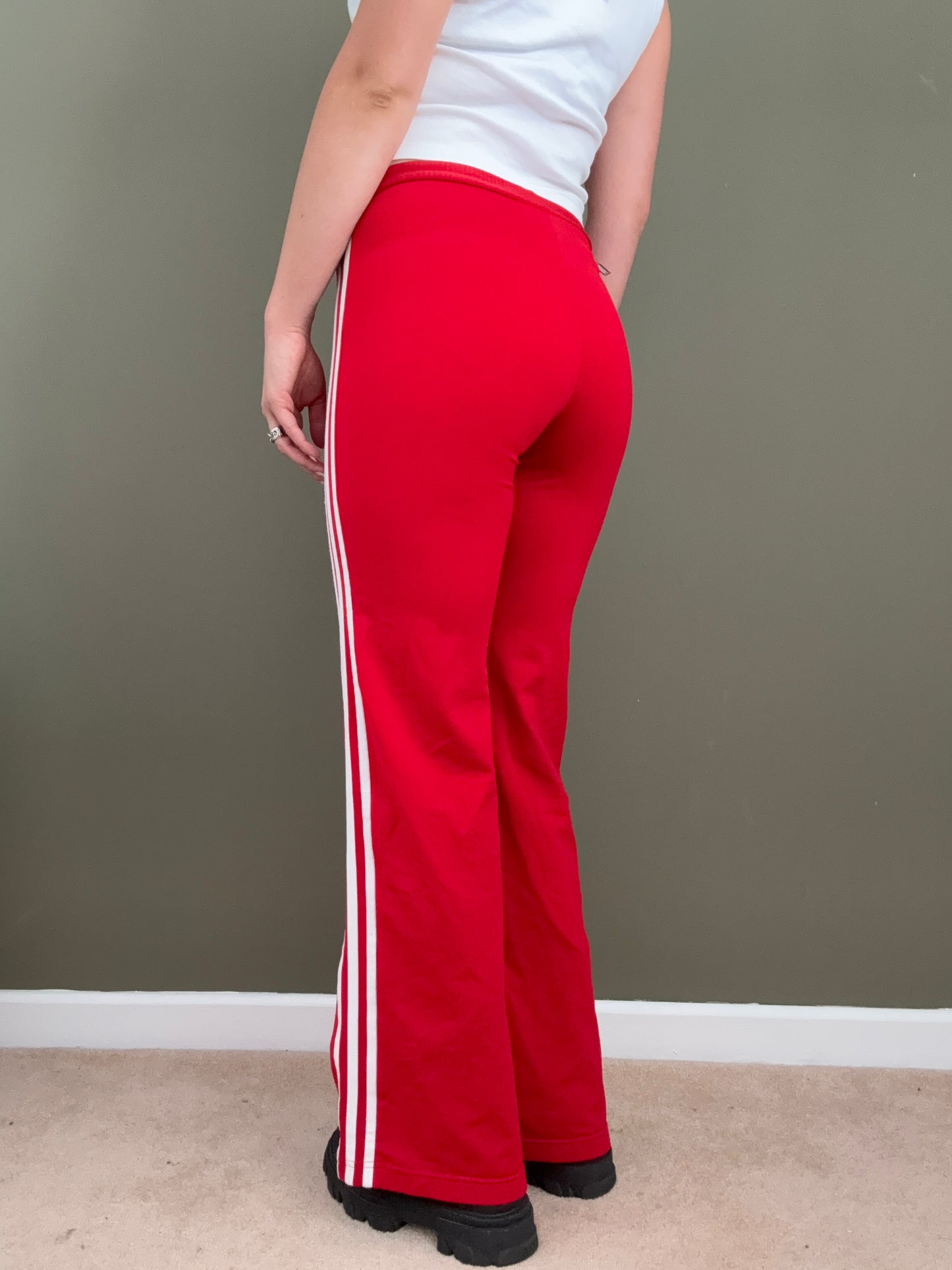 Red Adidas Flared Yoga Pants (UK12)