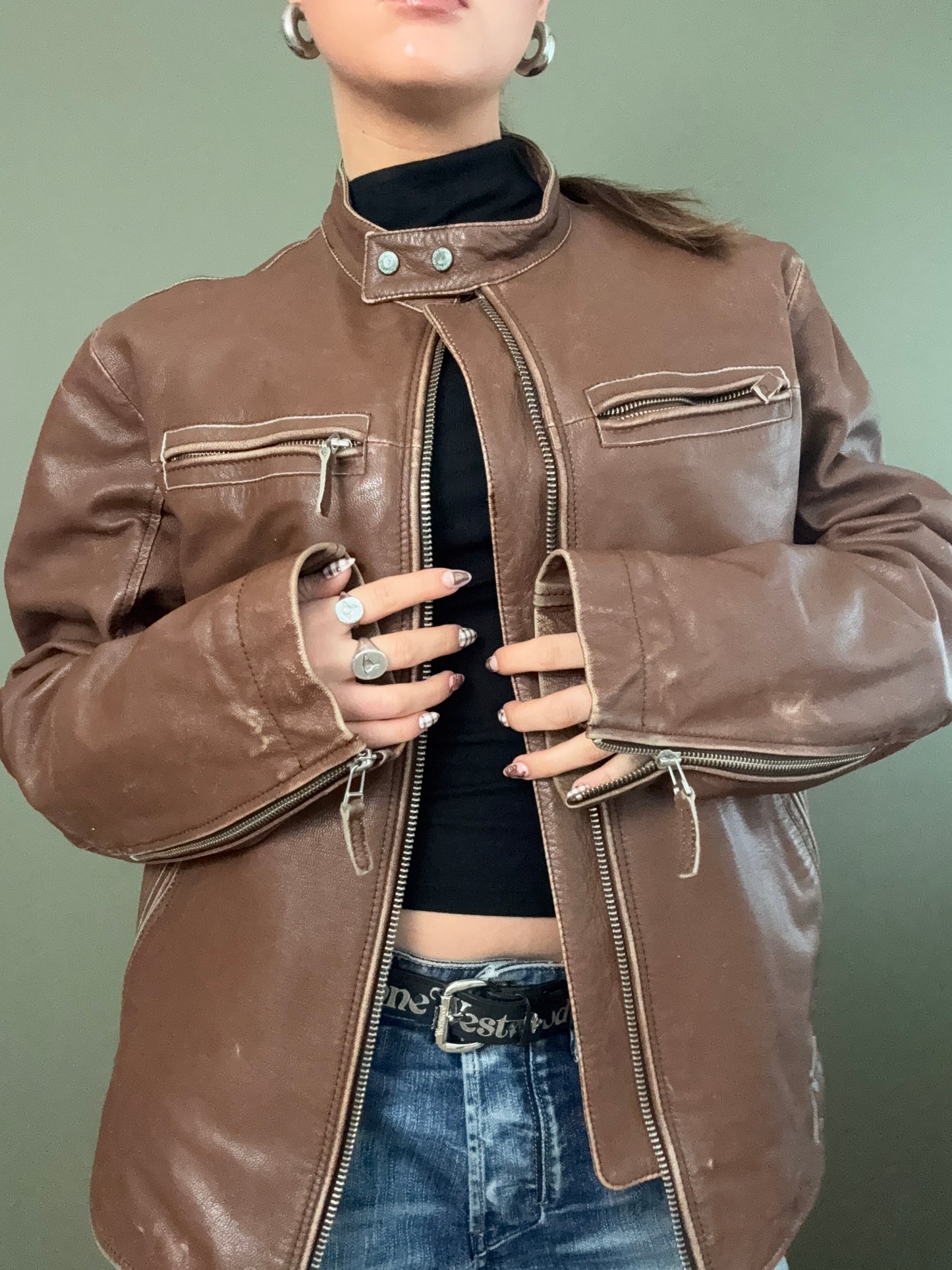 Vintage Diesel Leather Jacket (L)