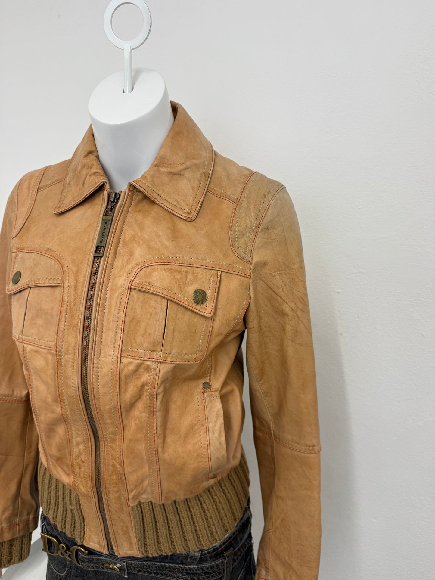 Leather Bomber Jacket (UK12)