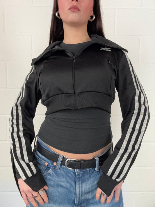 Cropped Adidas Tracksuit Top (UK14)