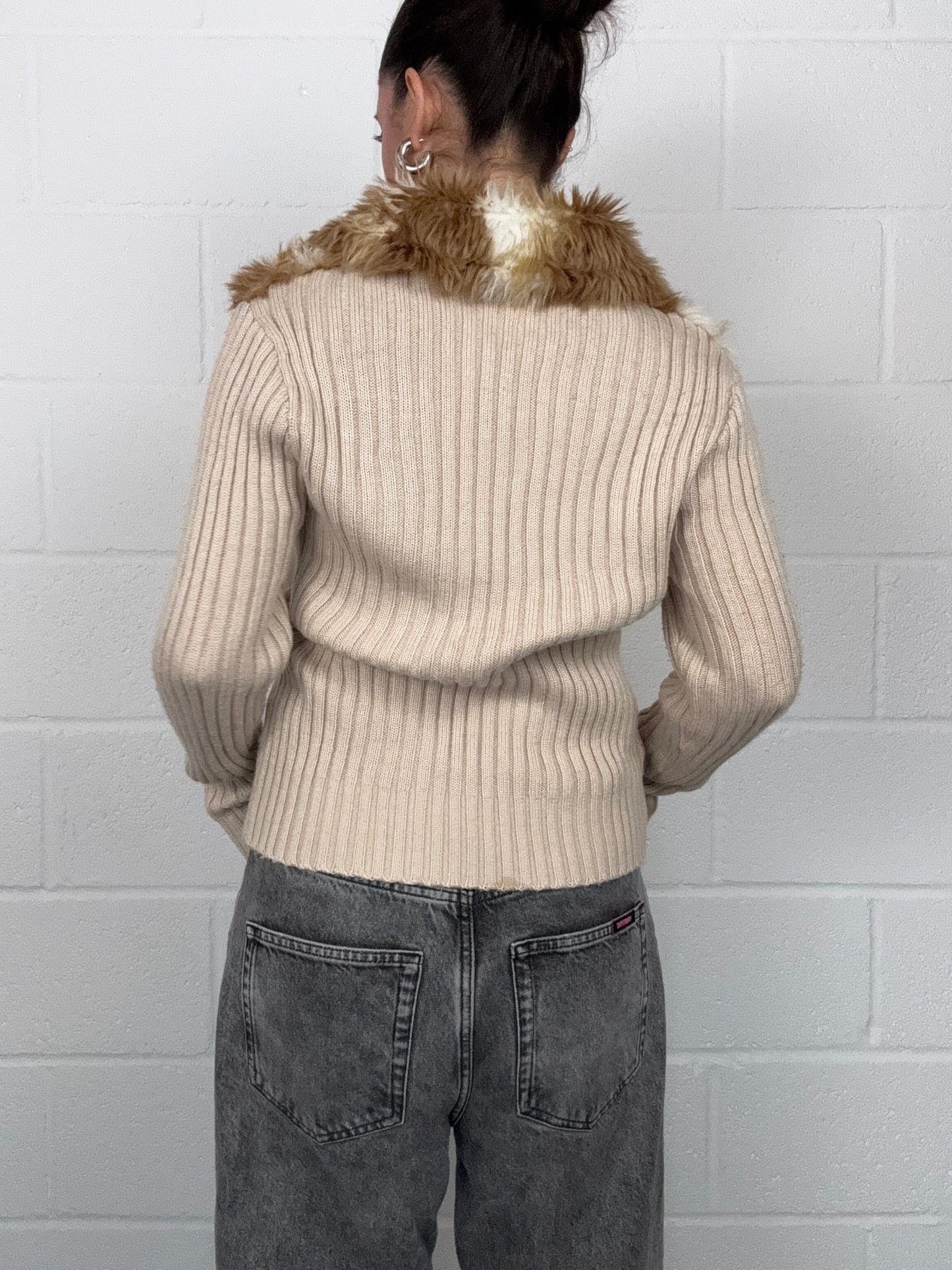 Faux Fur Zip Jumper (M)