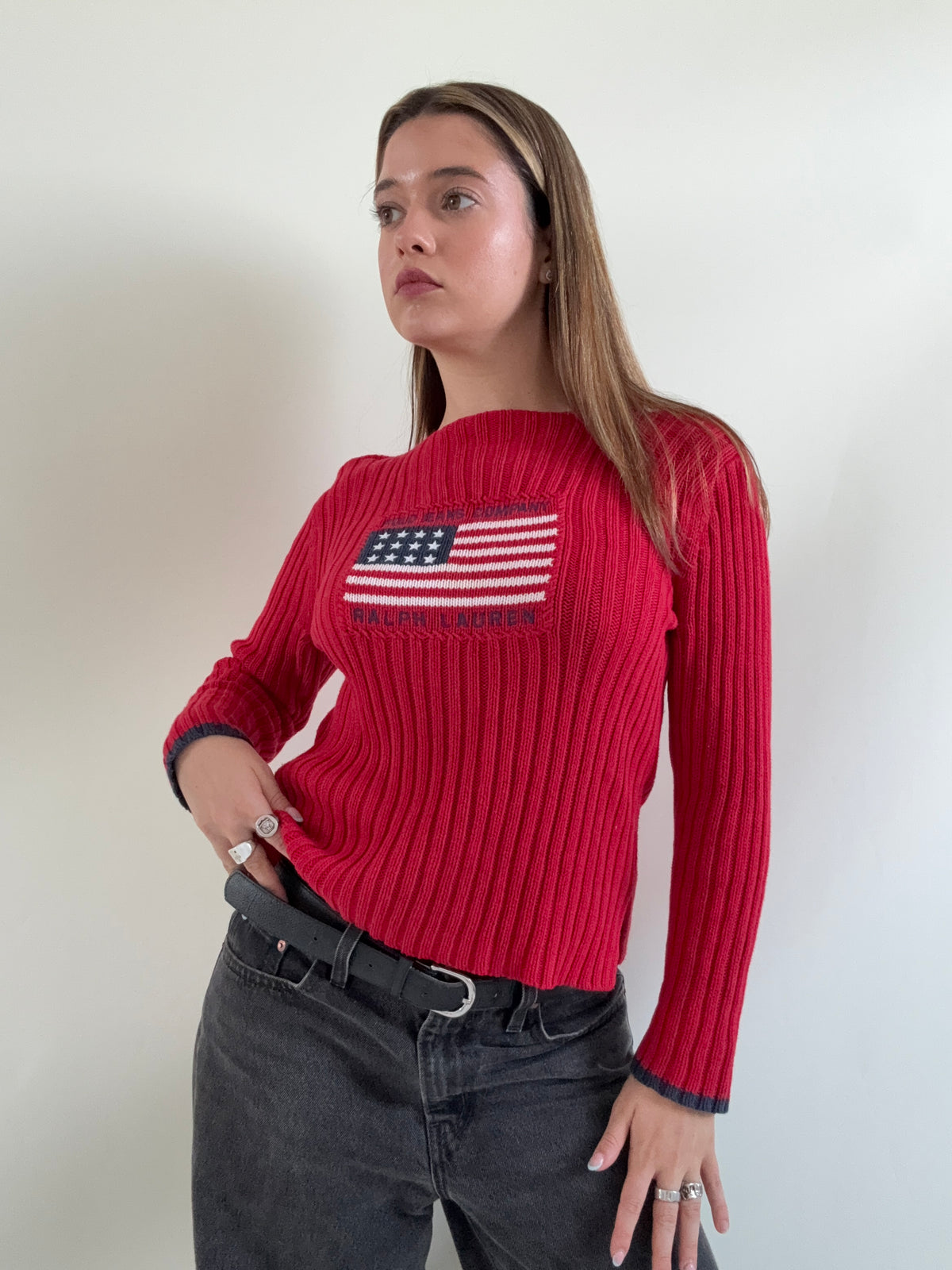 Ralph Lauren Knitted Flag Jumper (M)