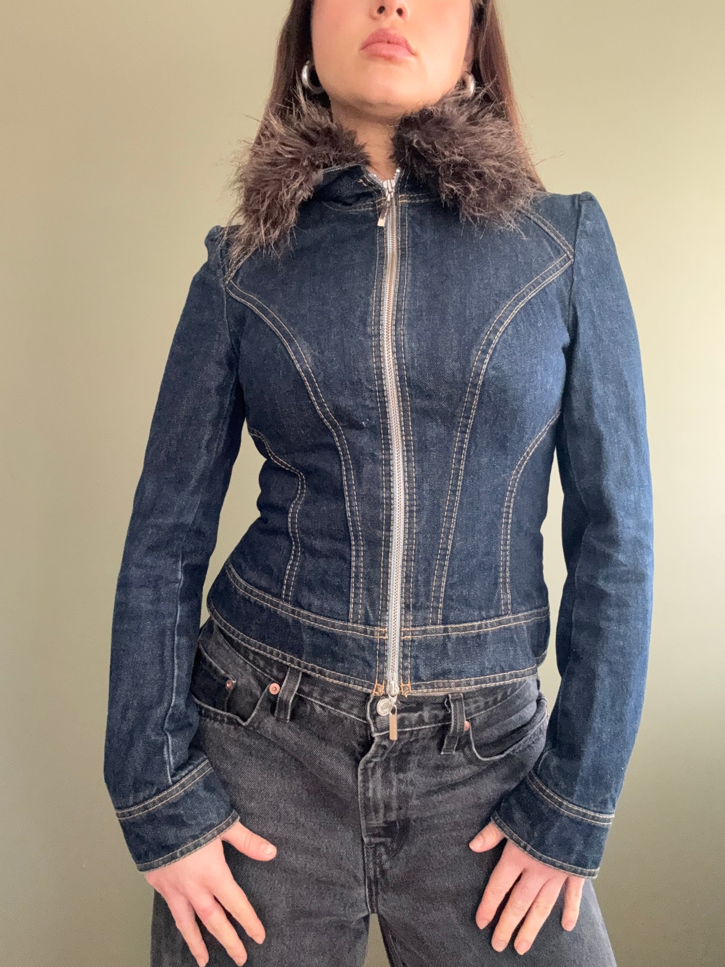 Karen Millen Fitted Denim Jacket (UK8)