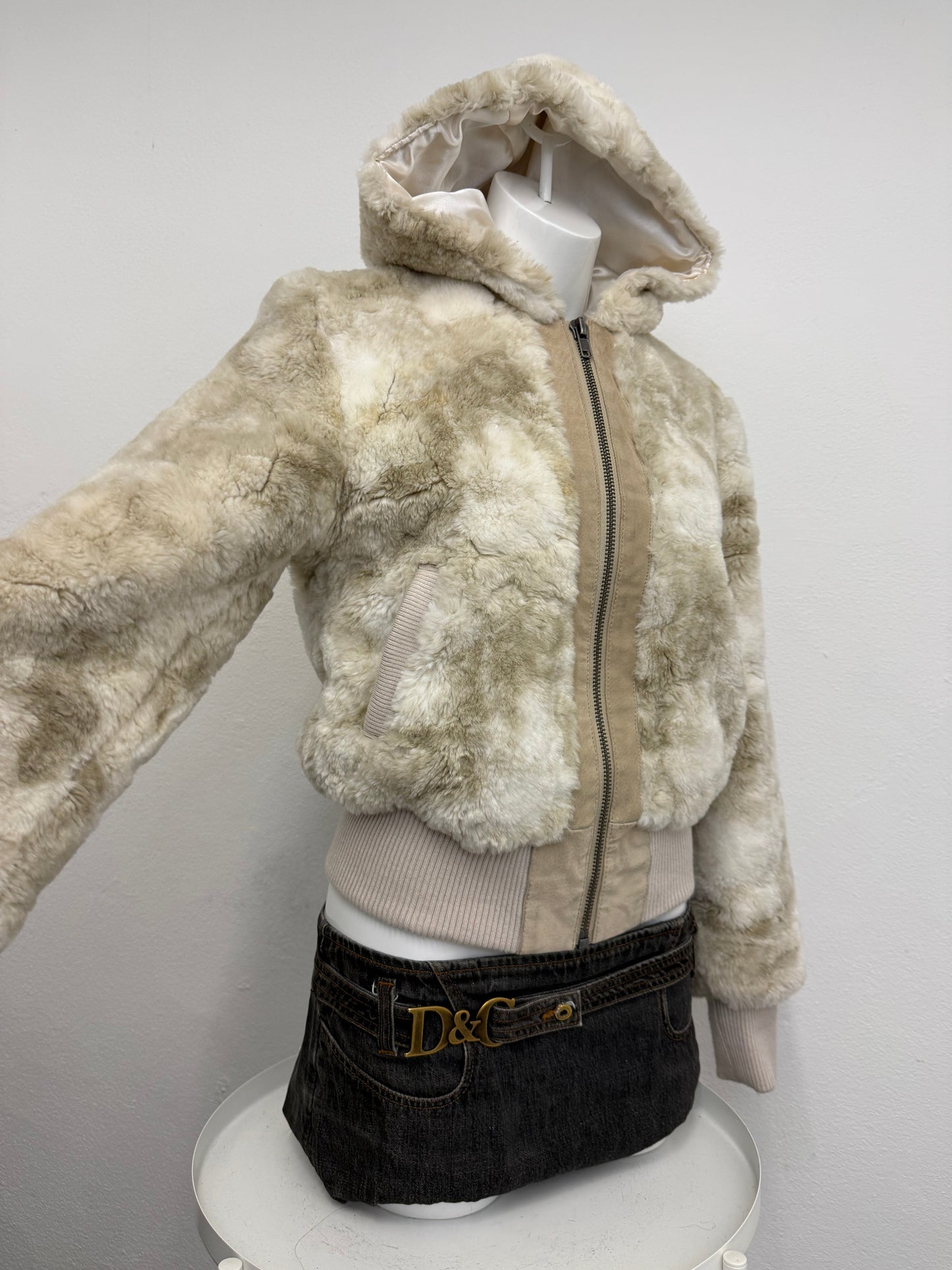 Faux Fur Bomber Jacket (UK12)