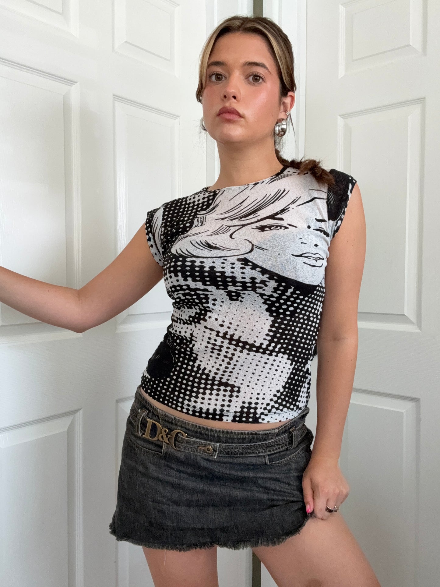 Mesh Graphic Top (S)