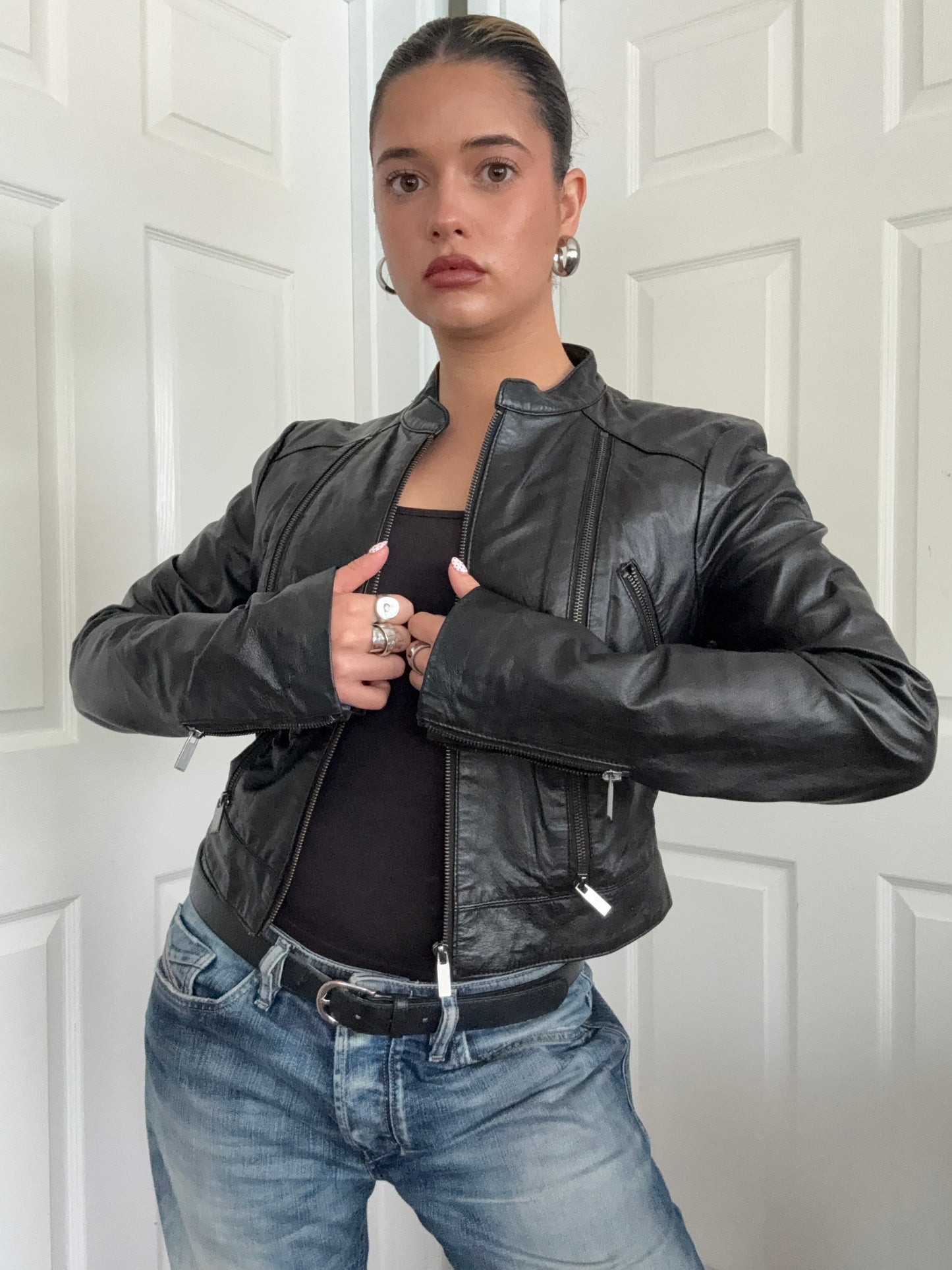 Bebe Leather Jacket (M)