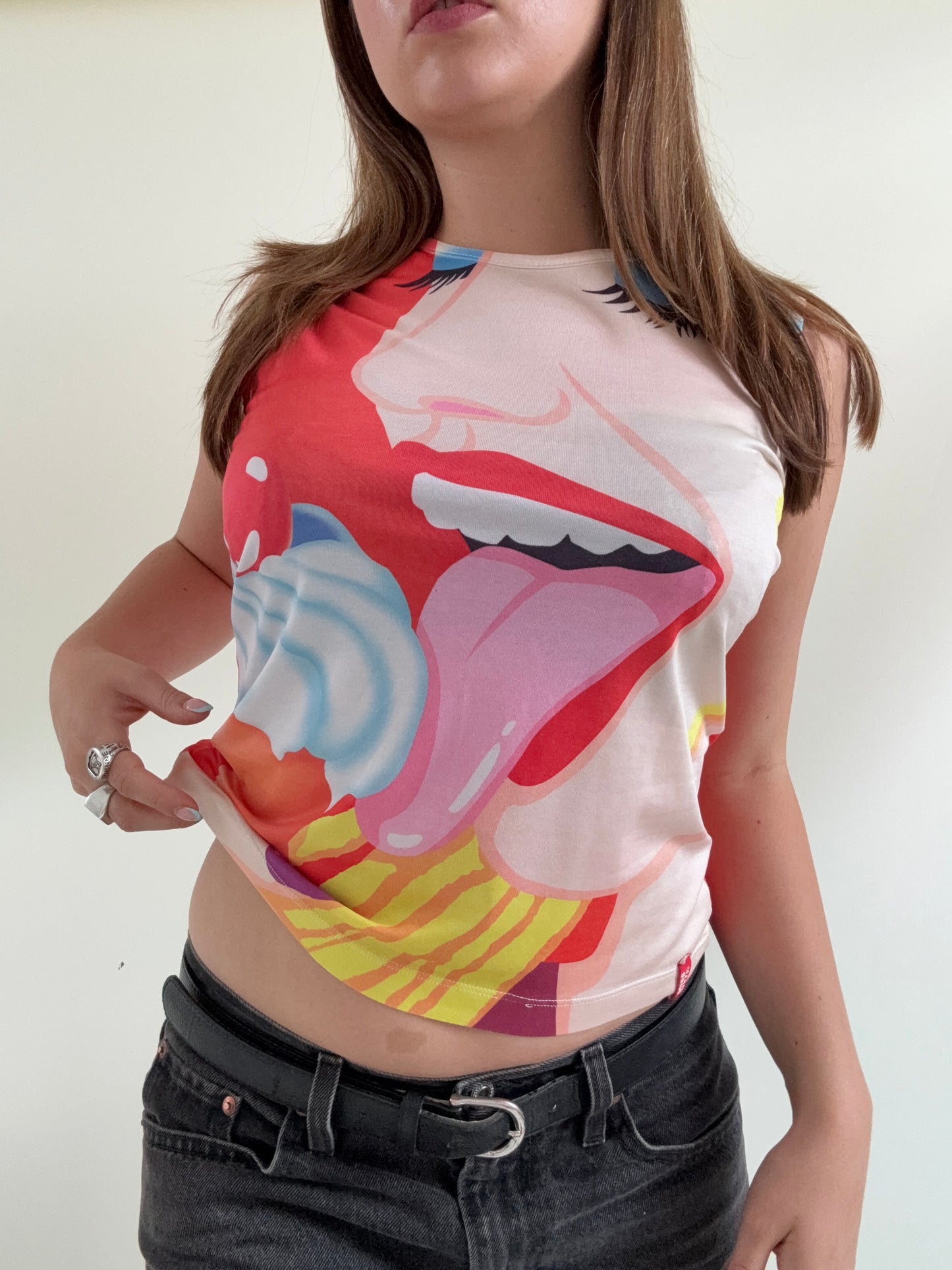 Miss Sixty Graphic Print Vest (L)