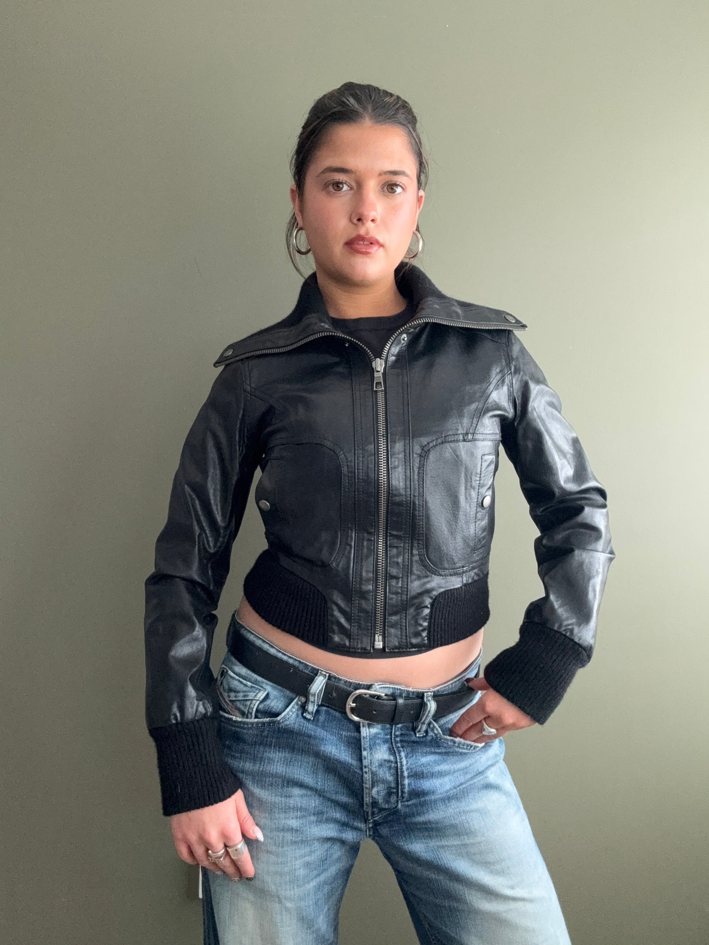 Fitted Leather Jacket (UK10)