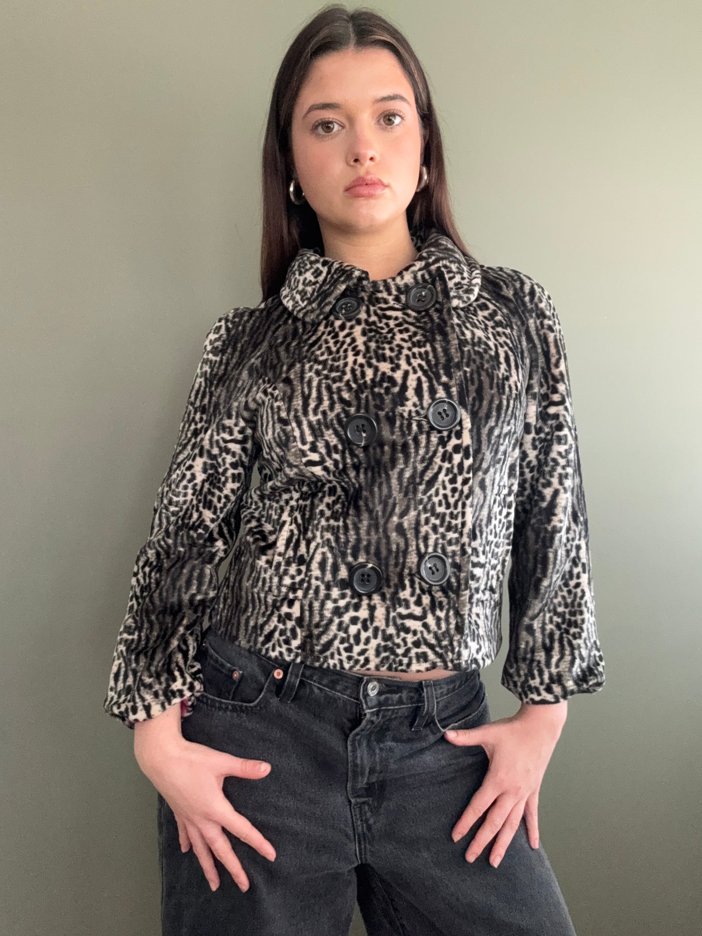 Leopard Pea Coat (UK10)