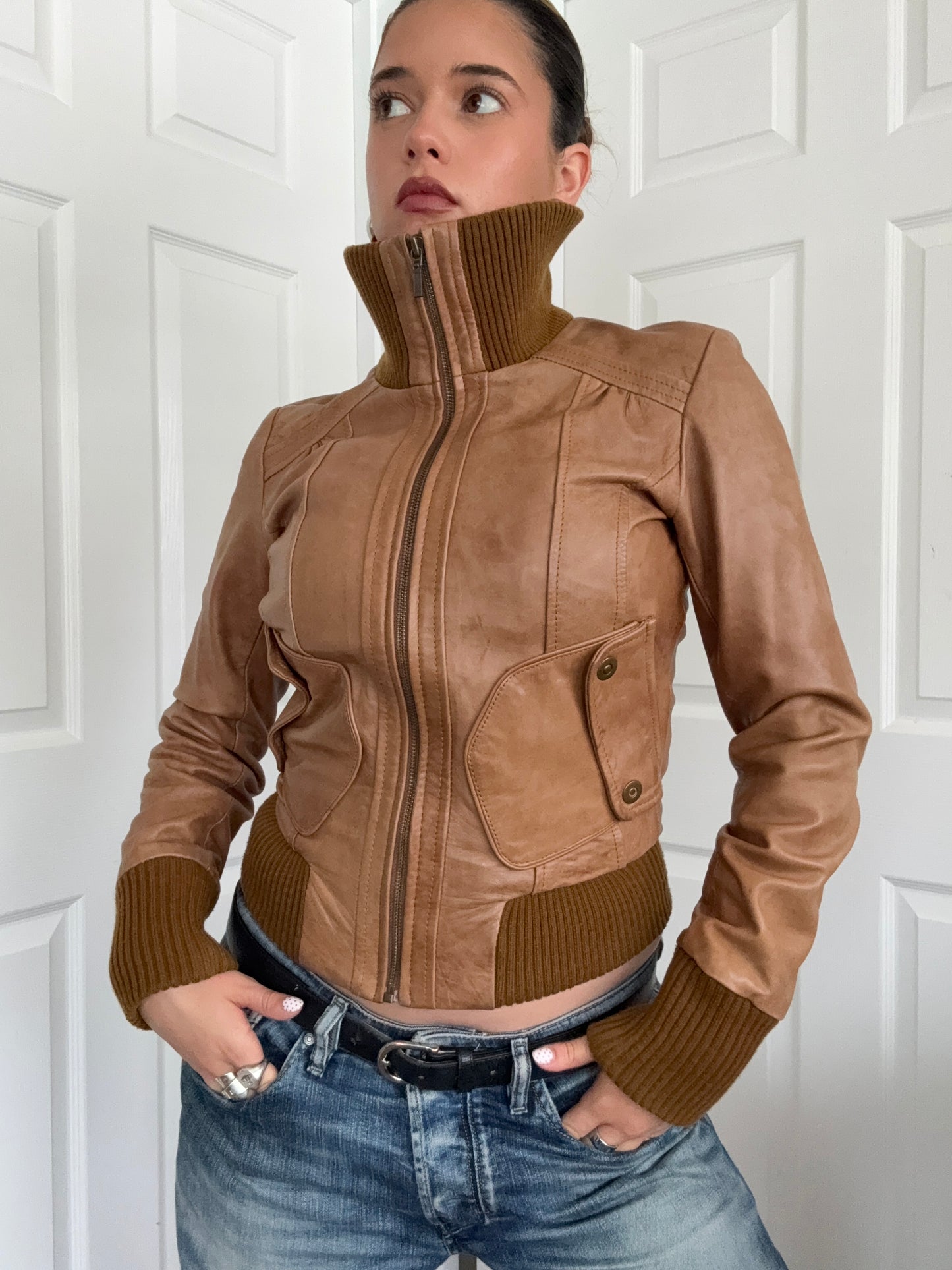 Fitted Leather Jacket (UK8)