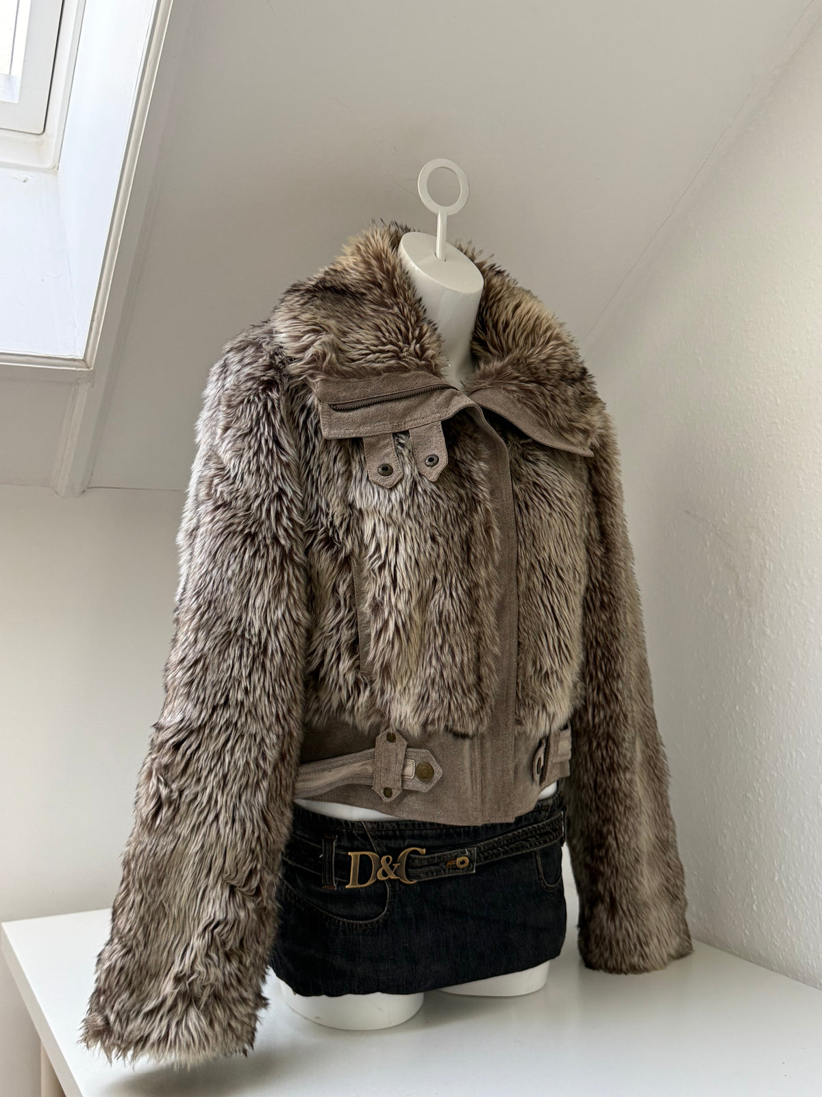 Faux Fur Bomber Jacket (UK16)