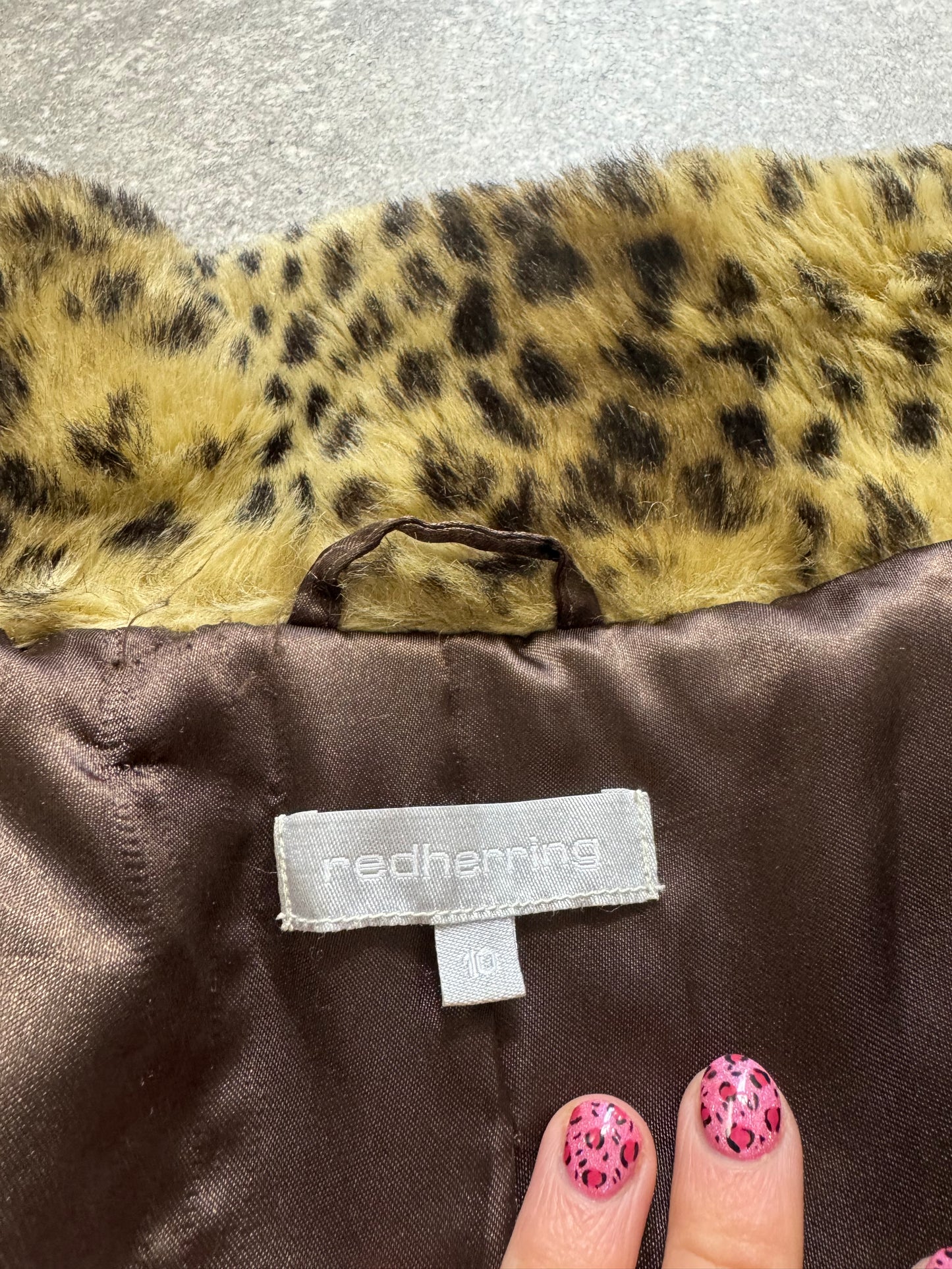 Leopard Faux Fur Jacket (UK10)