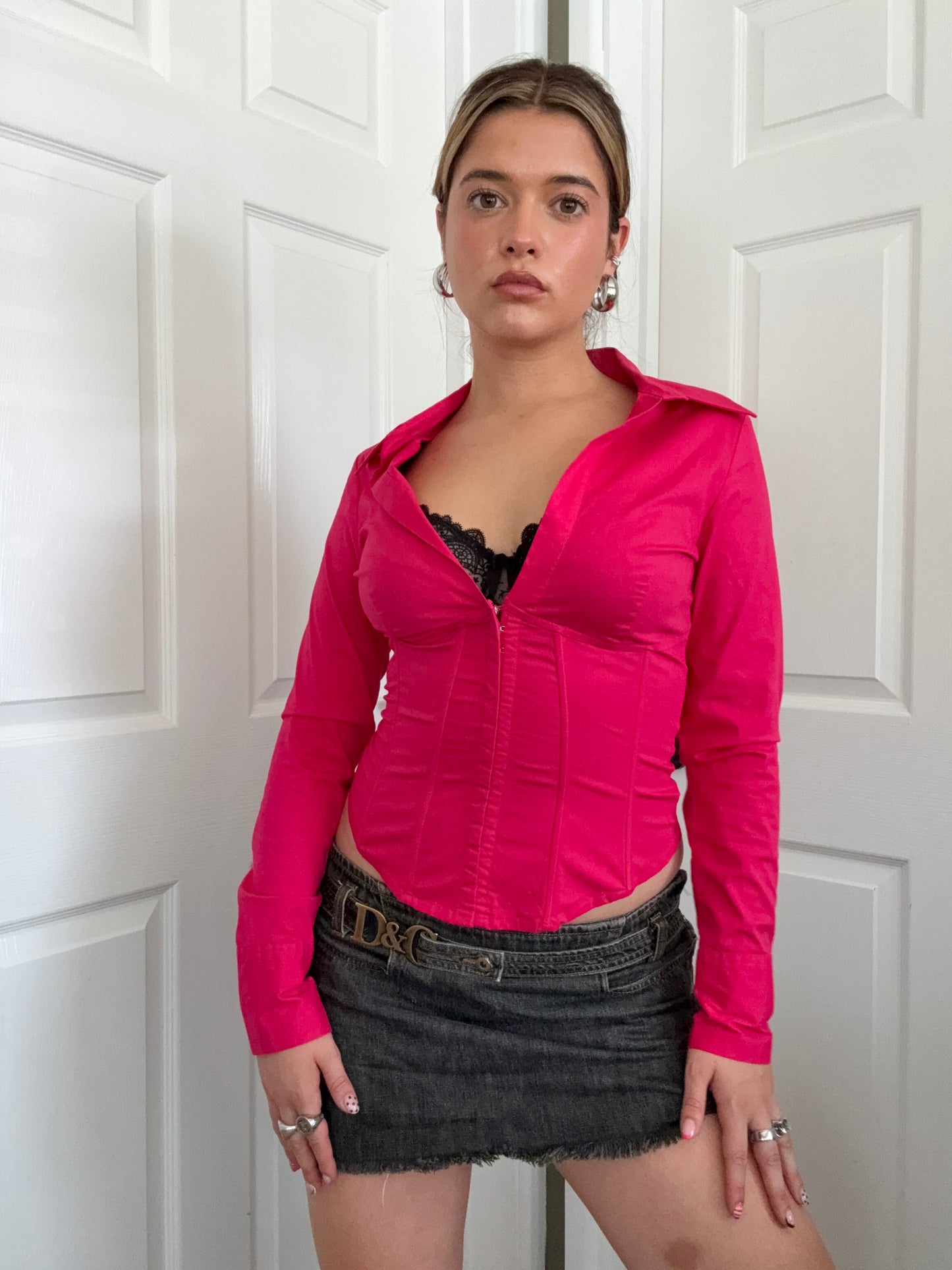Pink Corset Shirt (UK10)