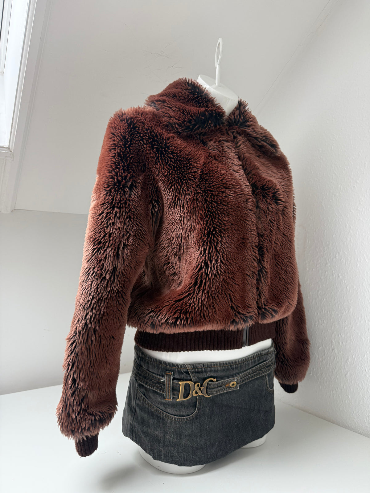 Y2K Faux Fur Jacket (UK12)