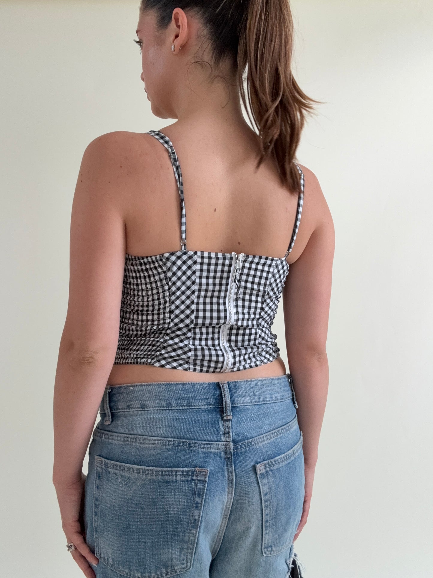 Guess Gingham Corset Top (XS)