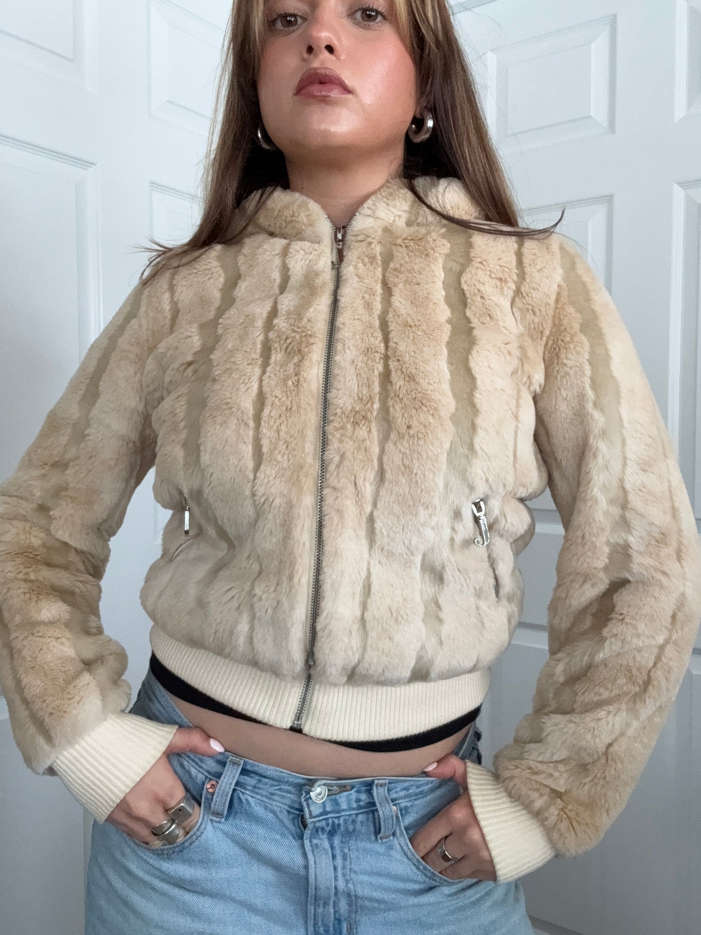 Juicy Couture Faux Fur Hooded Jacket (S)