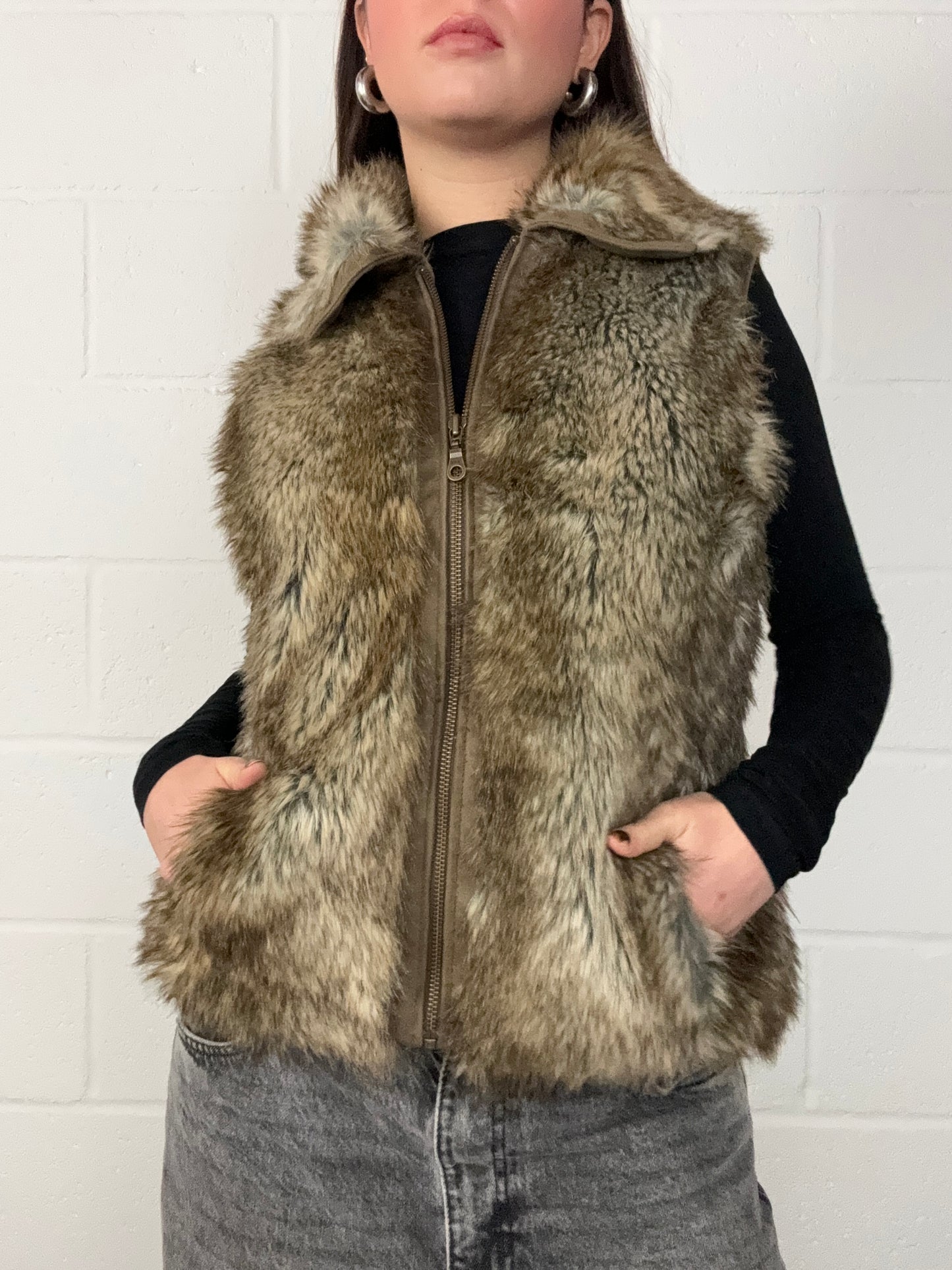 Y2K Faux Fur Gilet (M)