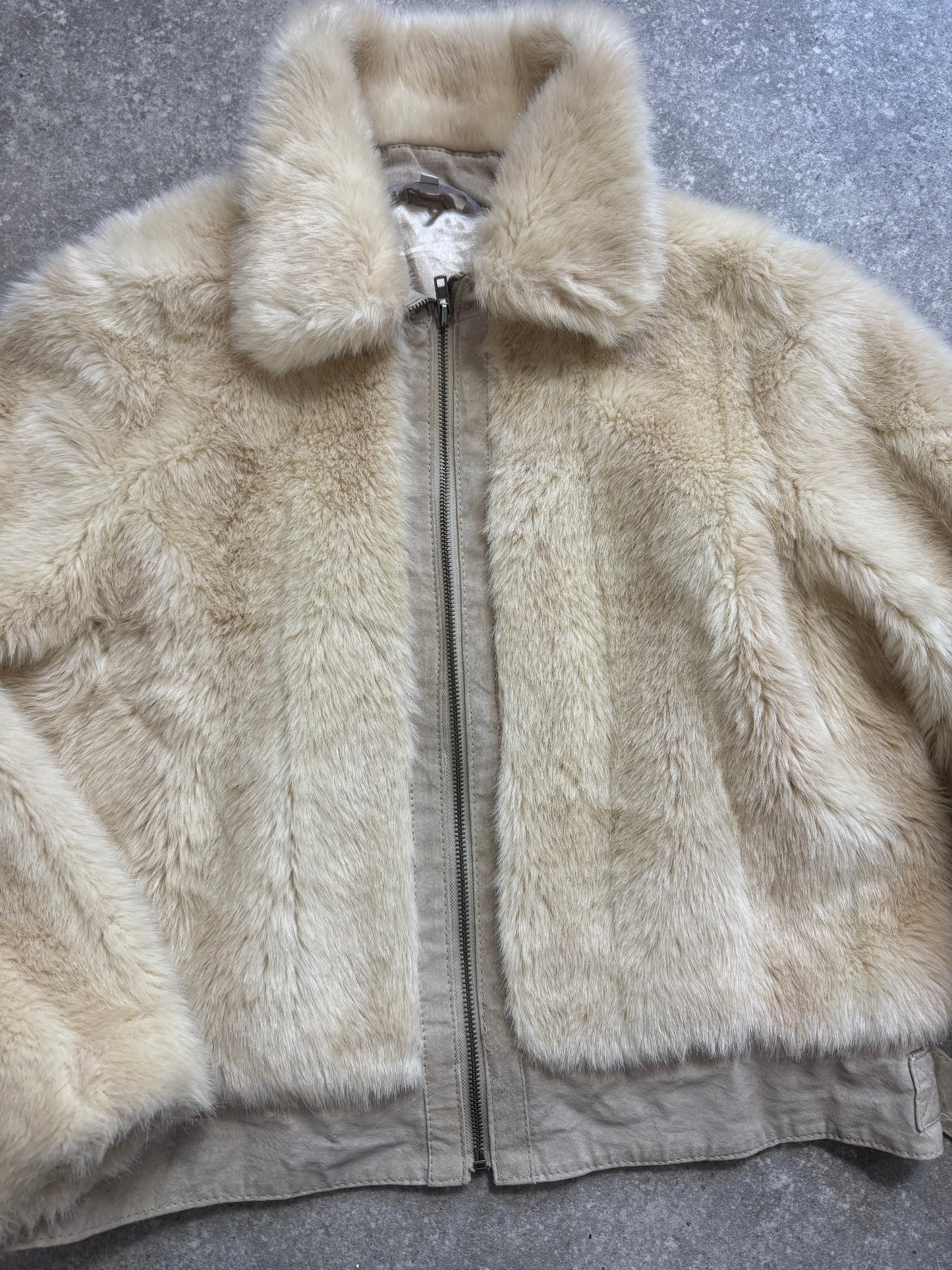 Faux Fur Cream Jacket (UK18)