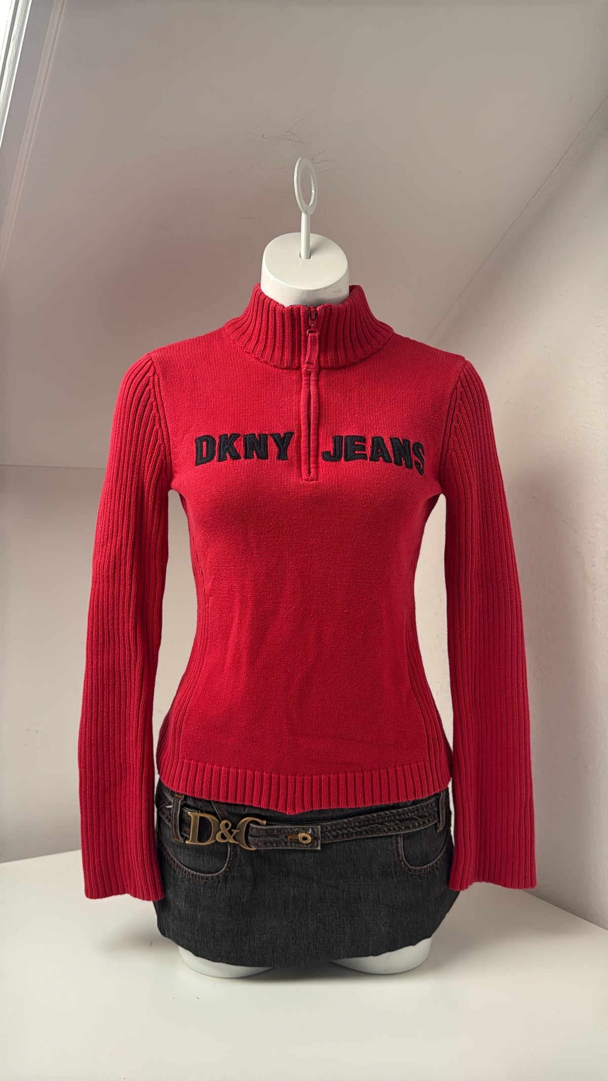 DKNY 1/4 Zip Knit Jumper (M)