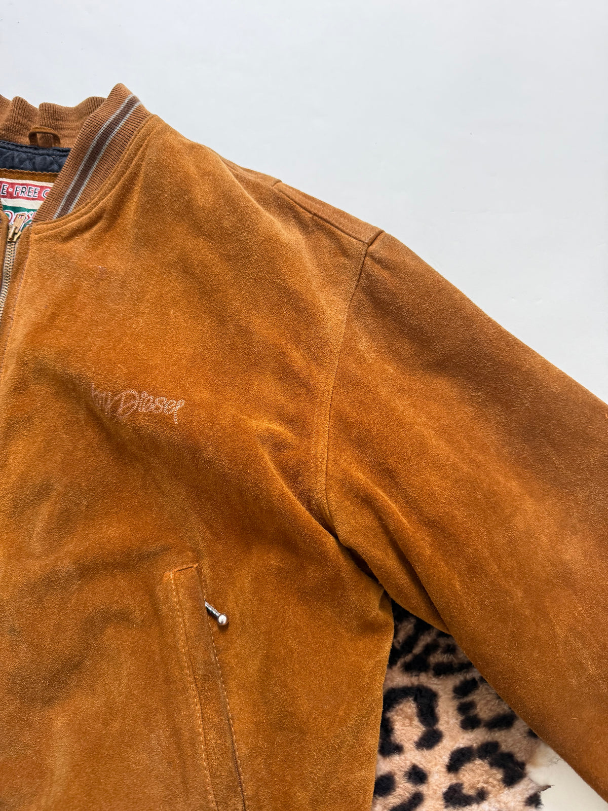 Vintage Diesel Suede Bomber Jacket (L)