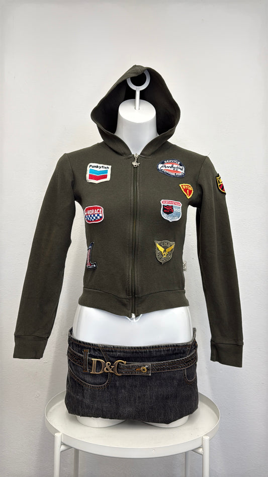 Punky Fish Patchwork Hoodie (XS)