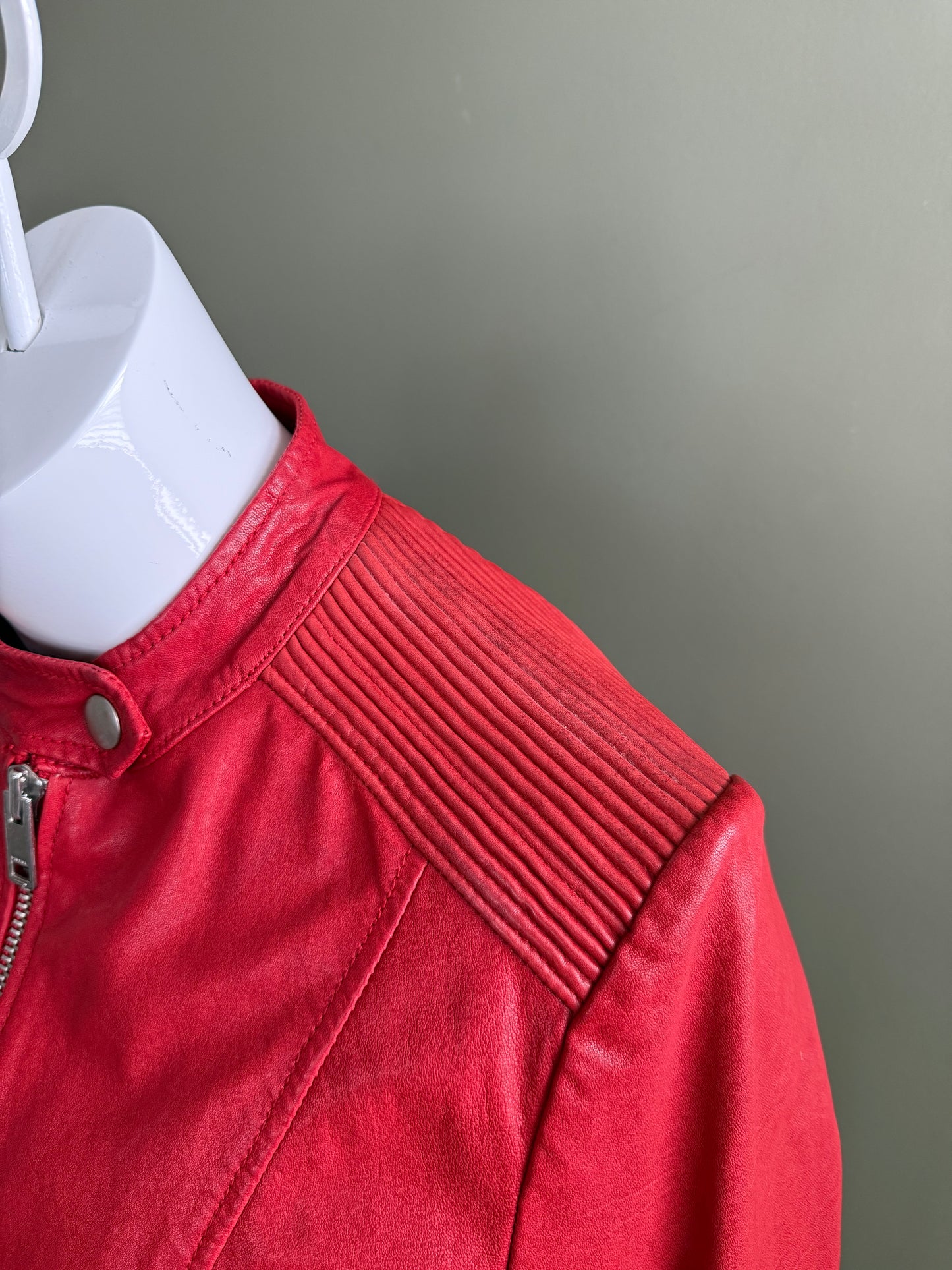 Diesel Red Leather Jacket (M)