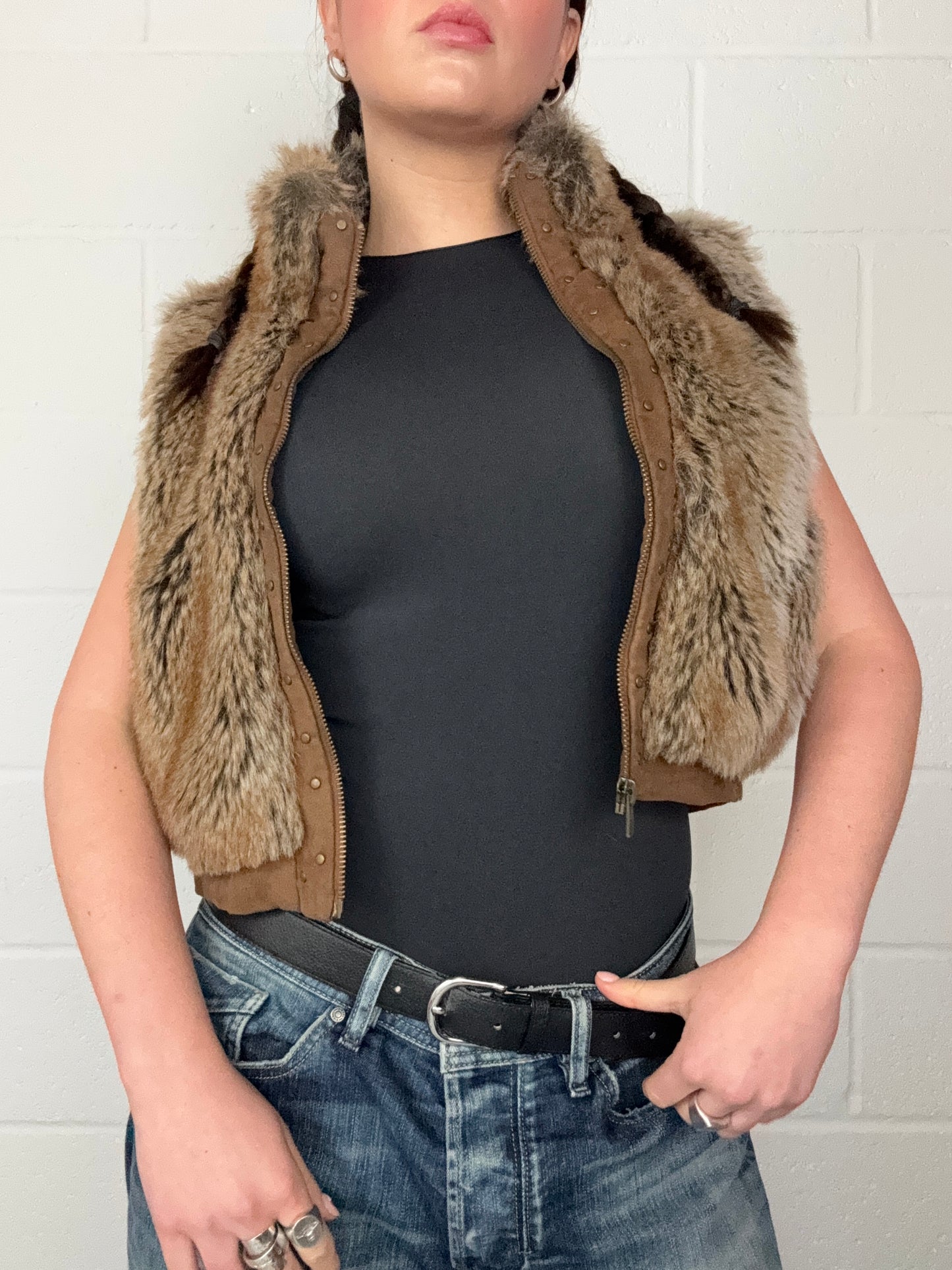 Y2K Faux Fur Gilet (S)