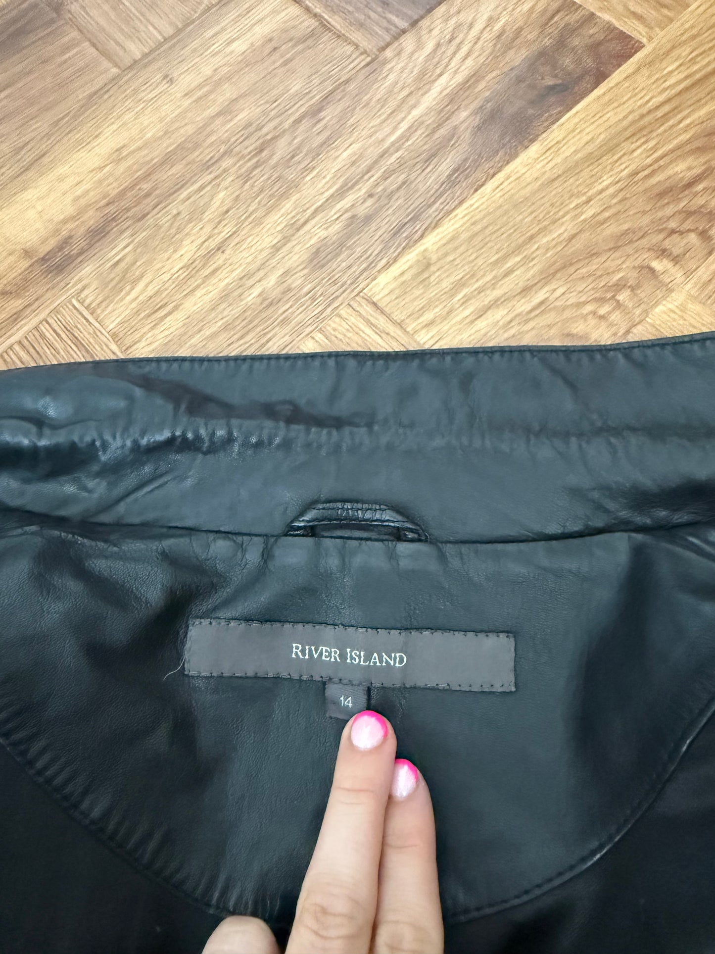 Leather Ruched Jacket (UK14)