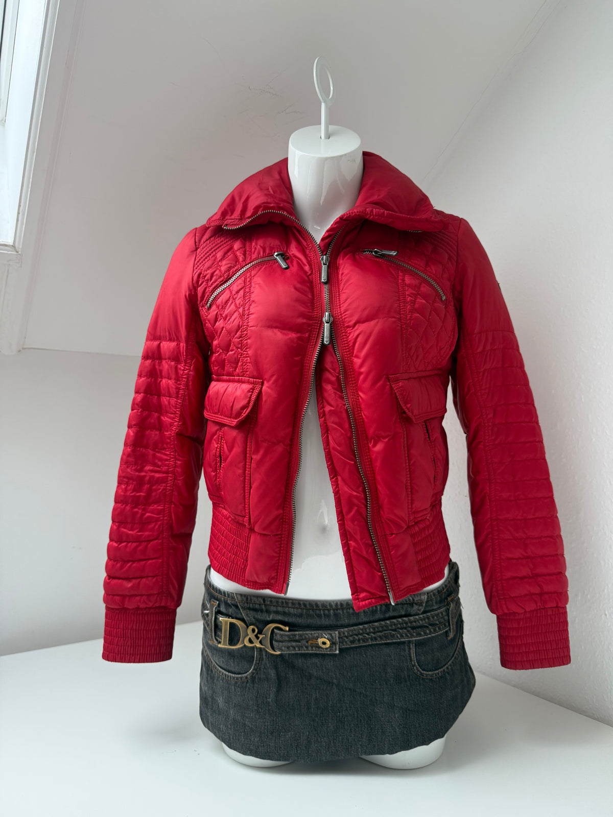 Vintage Armani Red Puffer Jacket (S)