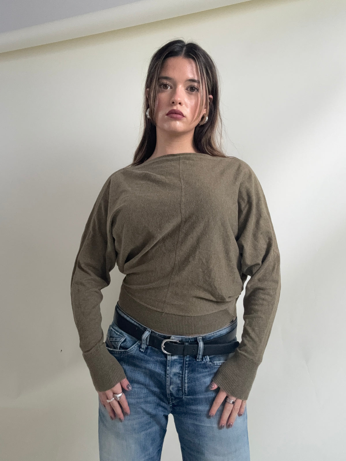 Allsaints Khaki Knit Jumper (S)