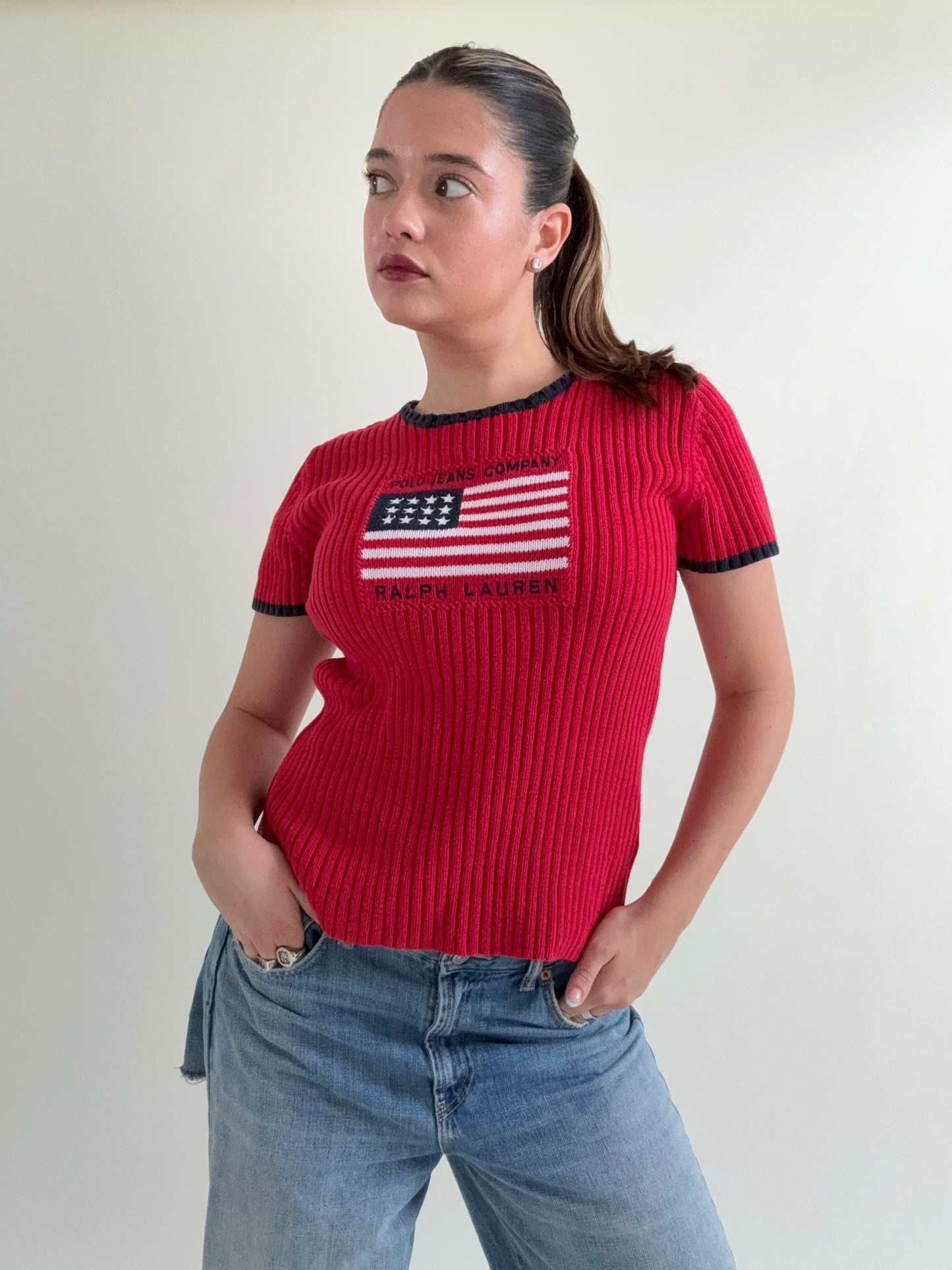 Ralph Lauren Knit Flag Top (M)