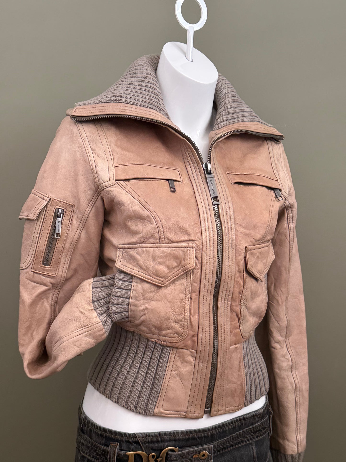 Leather Cargo Jacket (UK10)