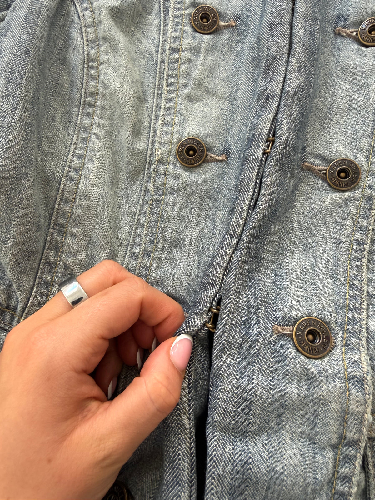 Karen Millen Denim Military Jacket (UK12)