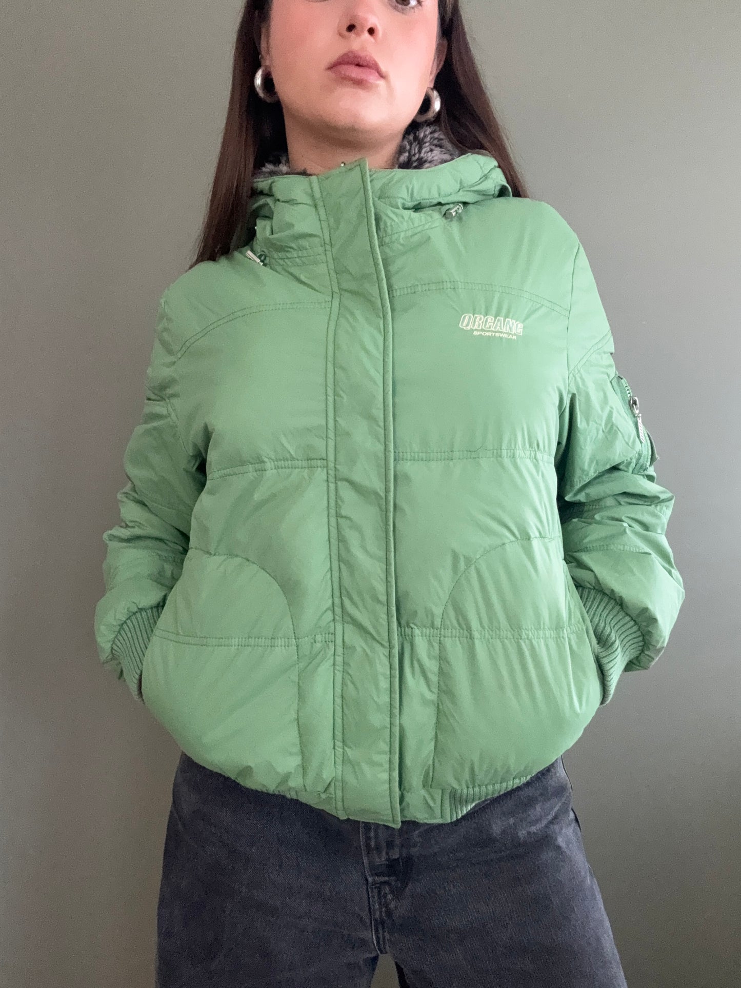 Green Puffer Jacket (M)
