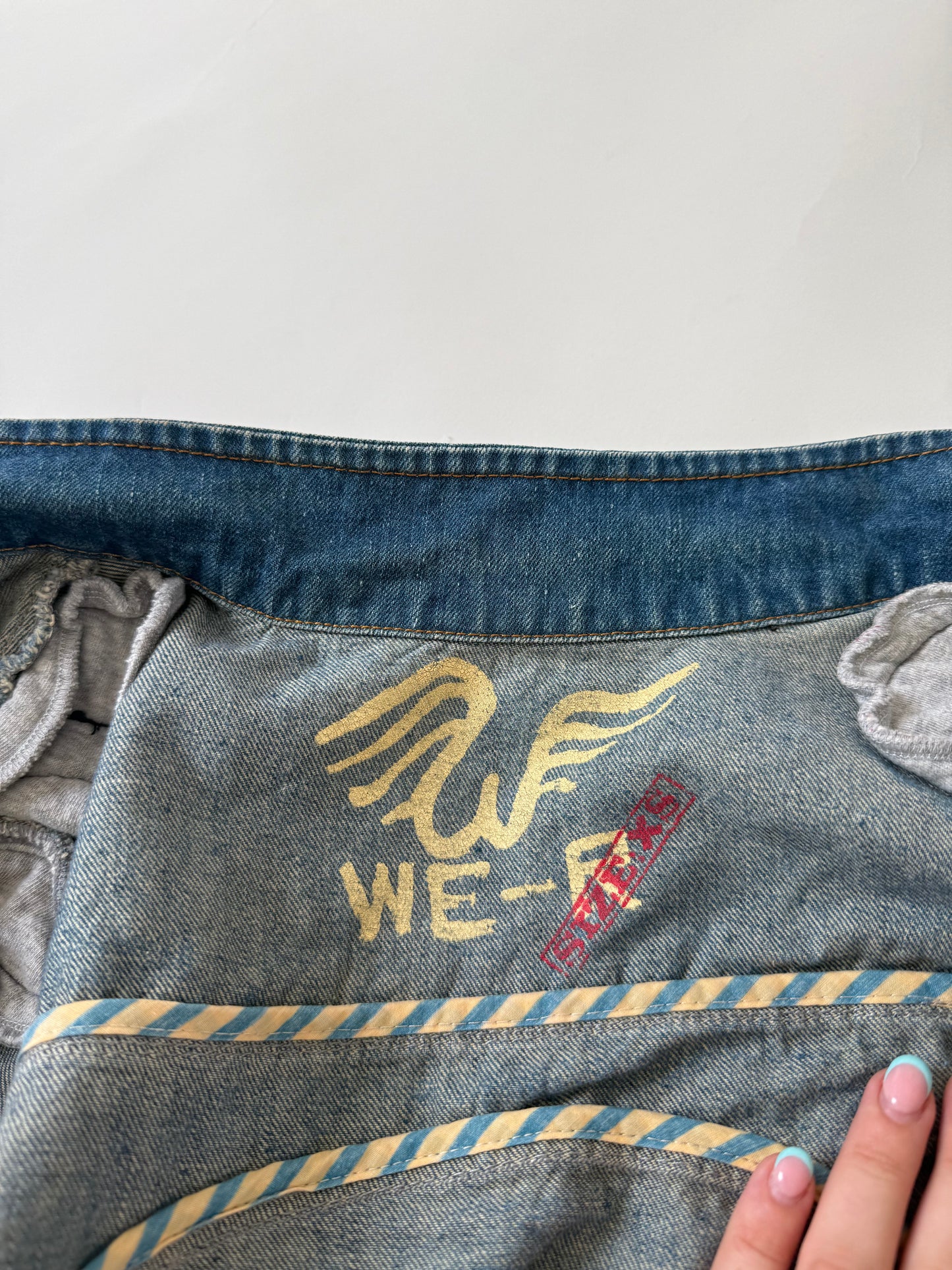 Y2K Denim Biker Jacket (XS)